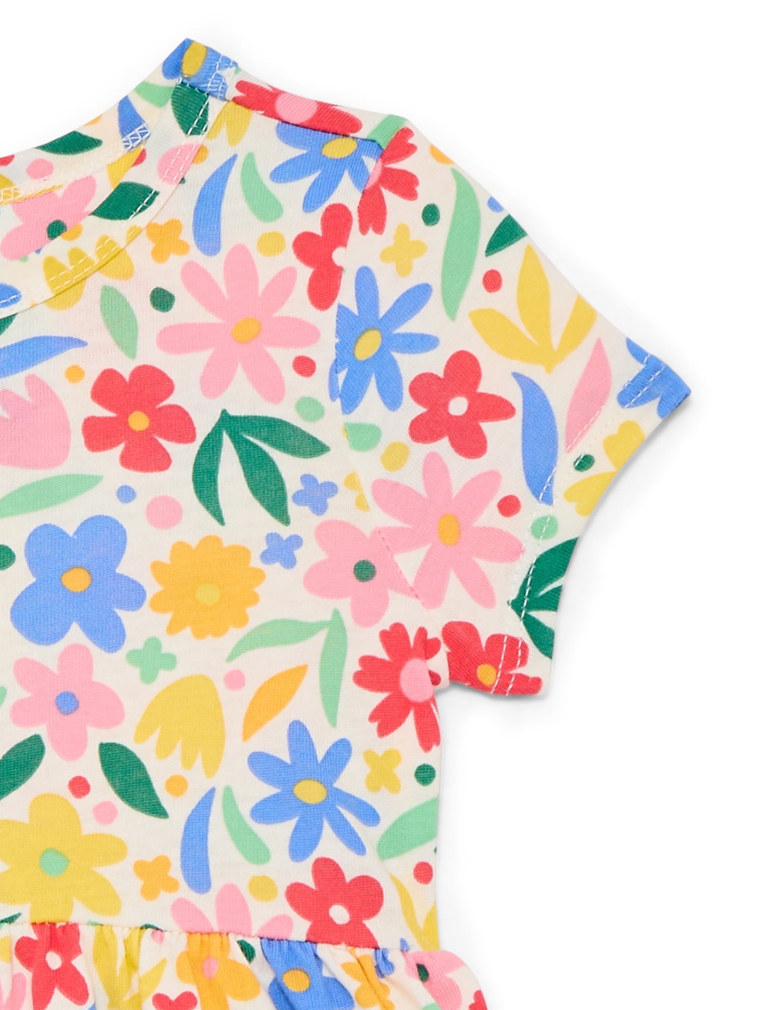 Wonder Nation Baby and Toddler Girls Play Dress with Short Sleeves, Sizes 0/3M-5T