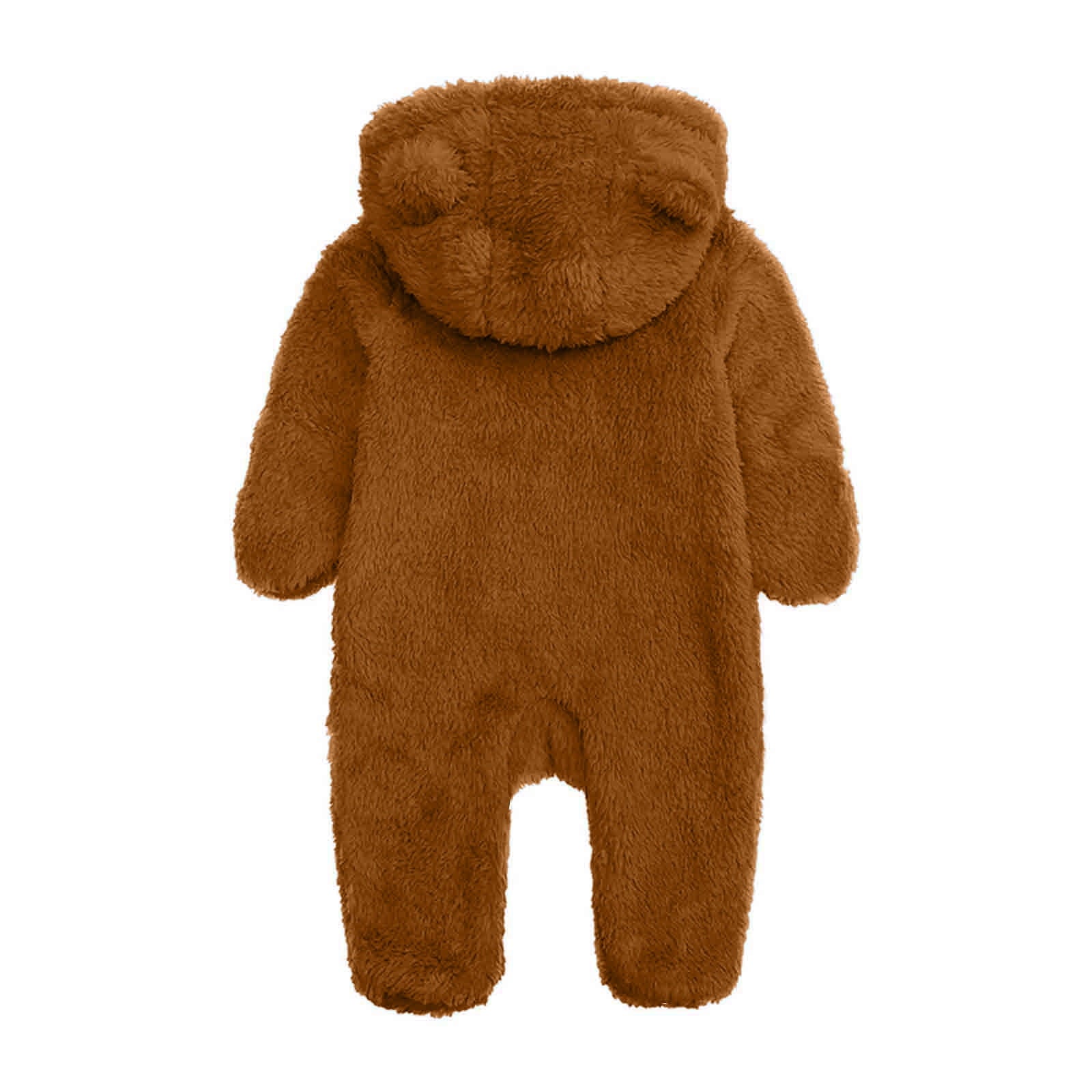 Elainilye Fashion Unisex Baby Clothes Newborn Boys Girls Plush Cute Bear Ears Winter Thick Warm Jumpsuit Romper, Sizes 0-3 Month