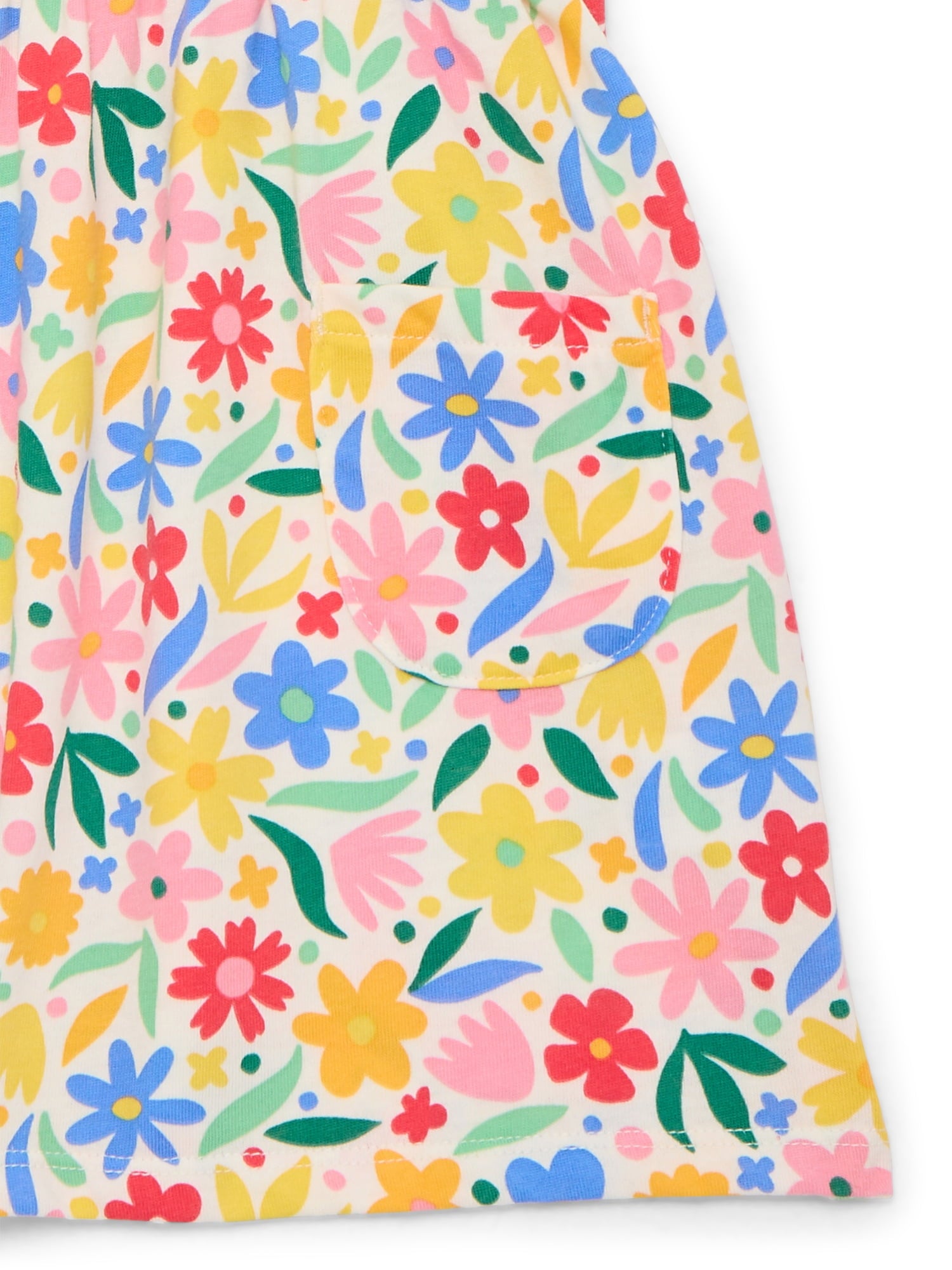 Wonder Nation Baby and Toddler Girls Play Dress with Short Sleeves, Sizes 0/3M-5T