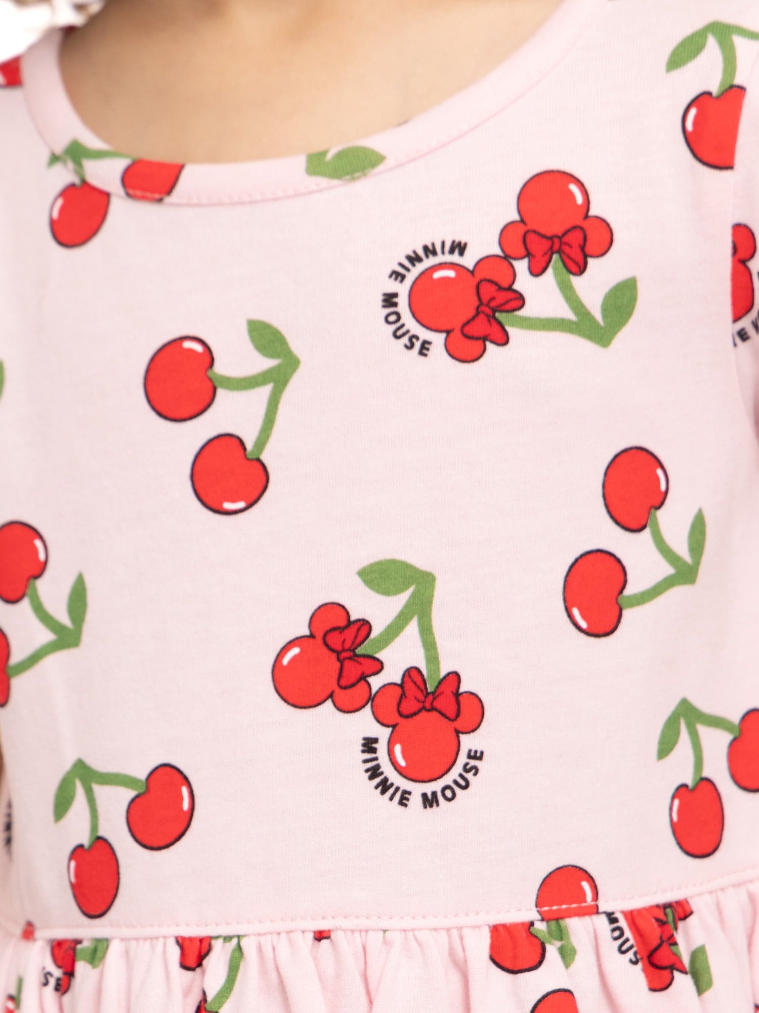 Minnie Mouse Toddler Girls Allover Print Dress with Short Sleeves, Sizes 12M-5T