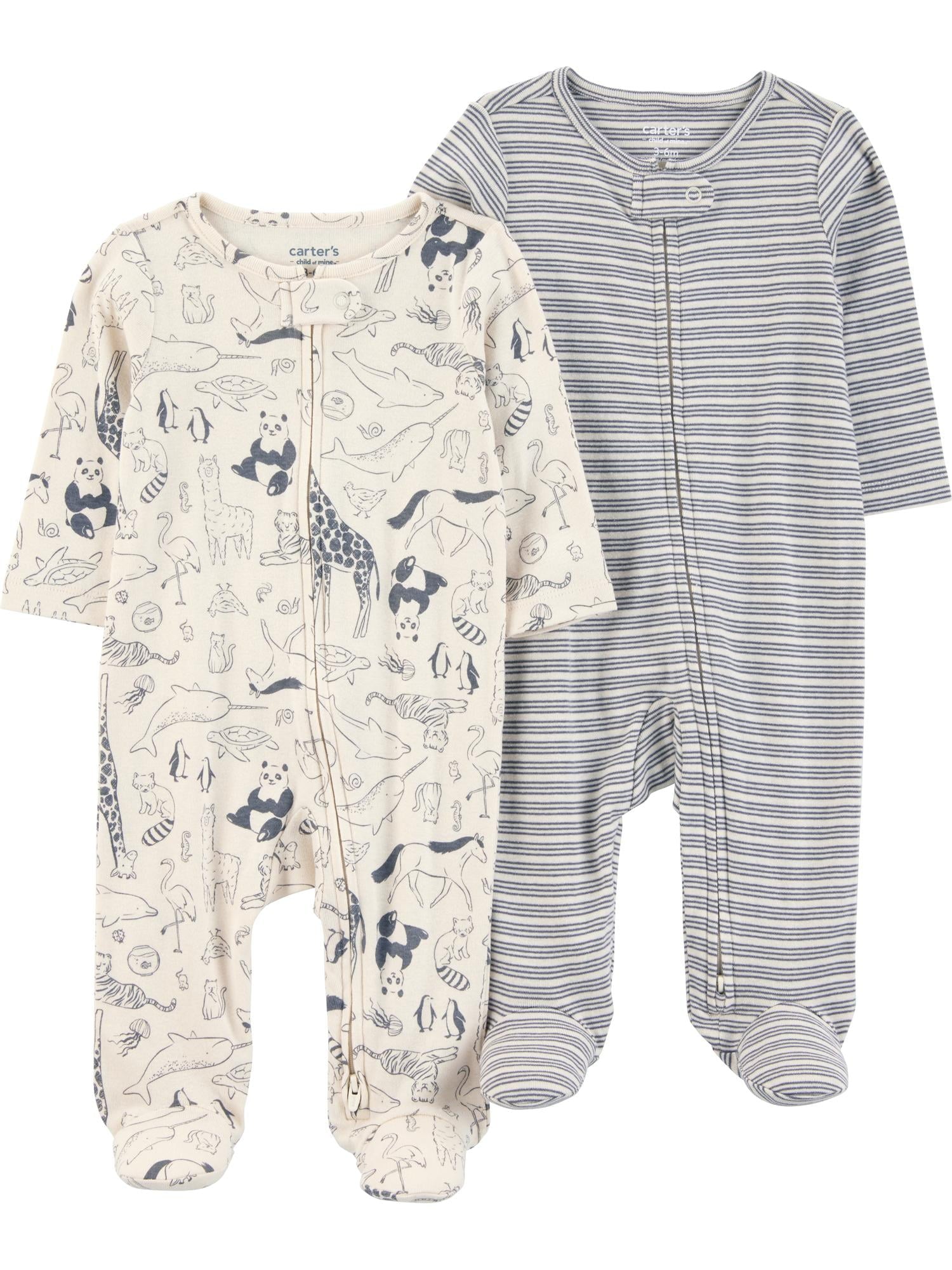 Carter's Child of Mine Baby Unisex, Sleep 'n Play, 2-Pack, Sizes Preemie-6/9 months