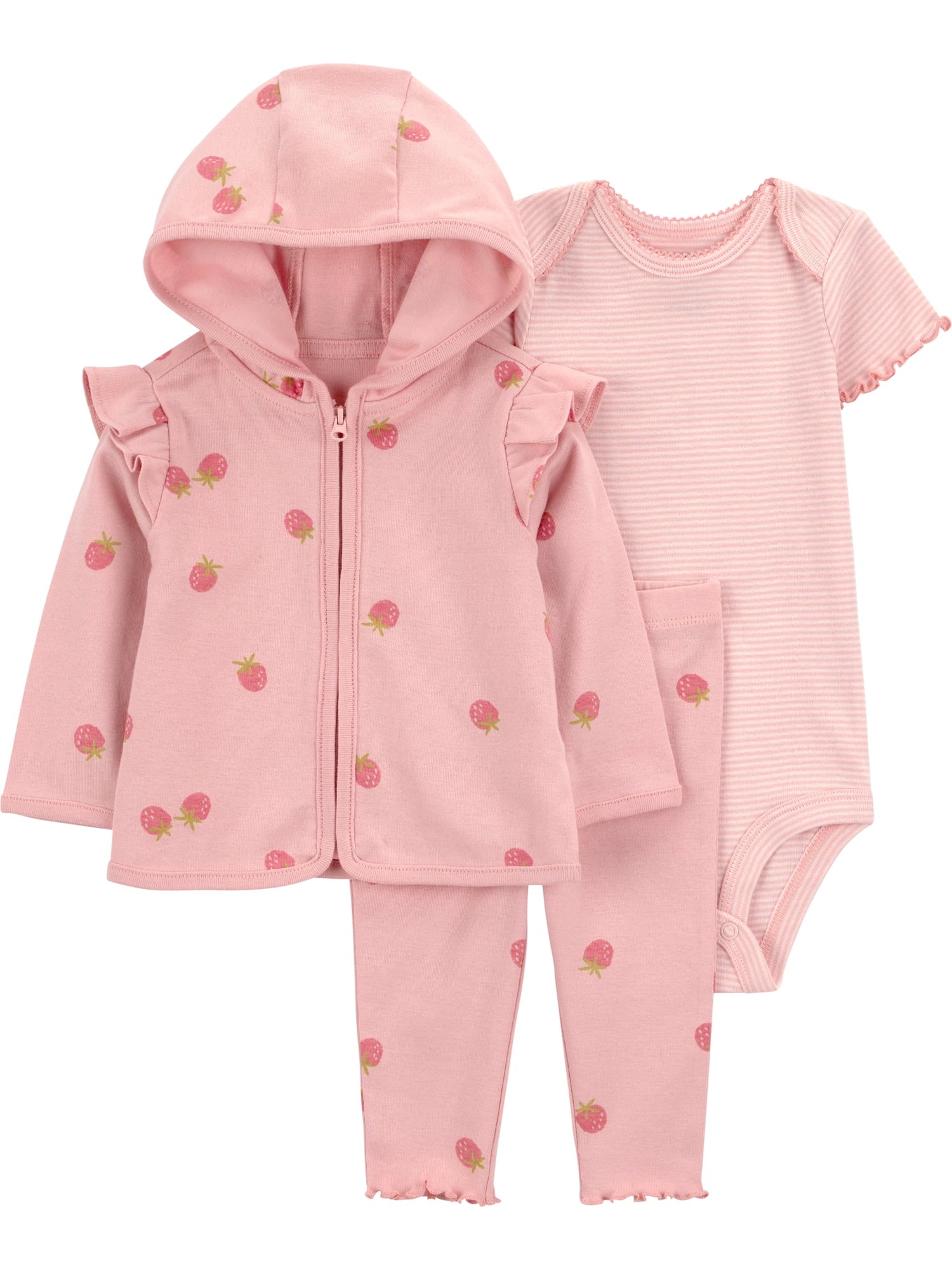 Carter's Child of Mine Baby Girl Cardigan Outfit Set, 3-Piece, Sizes 0/3-24 Months