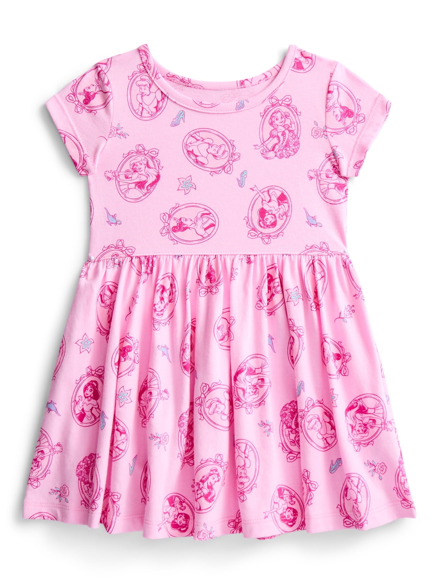 Minnie Mouse Toddler Girls Allover Print Dress with Short Sleeves, Sizes 12M-5T
