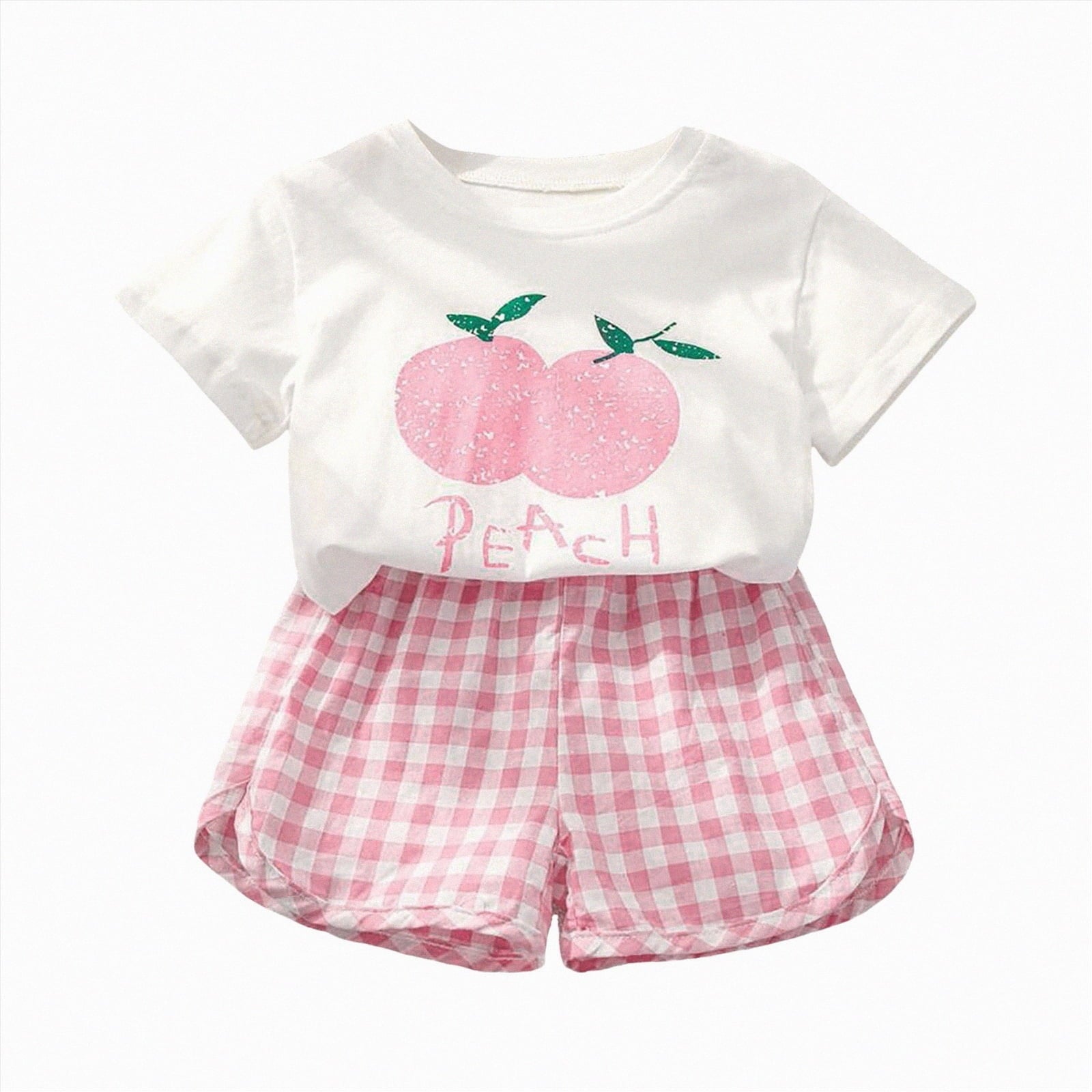 HCNTES Baby Girl Toddler kid Outfit Sets Short Sleeve T-shirt Elastic Waist Shorts 2 Piece Short Set Summer Spring Pjs For 12-24 Months 2t 3t 4t 5t 6t 7t Children, 3-4 Years