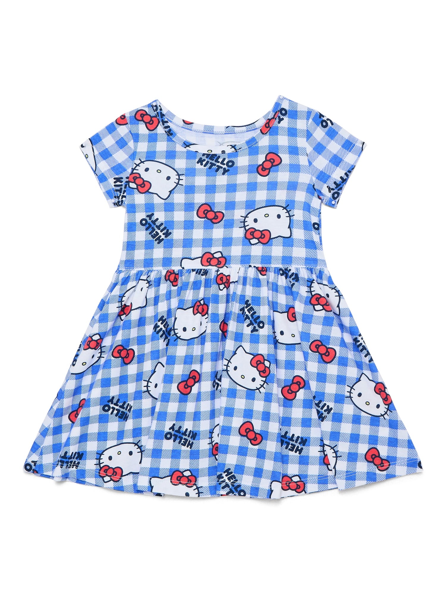 Minnie Mouse Toddler Girls Allover Print Dress with Short Sleeves, Sizes 12M-5T