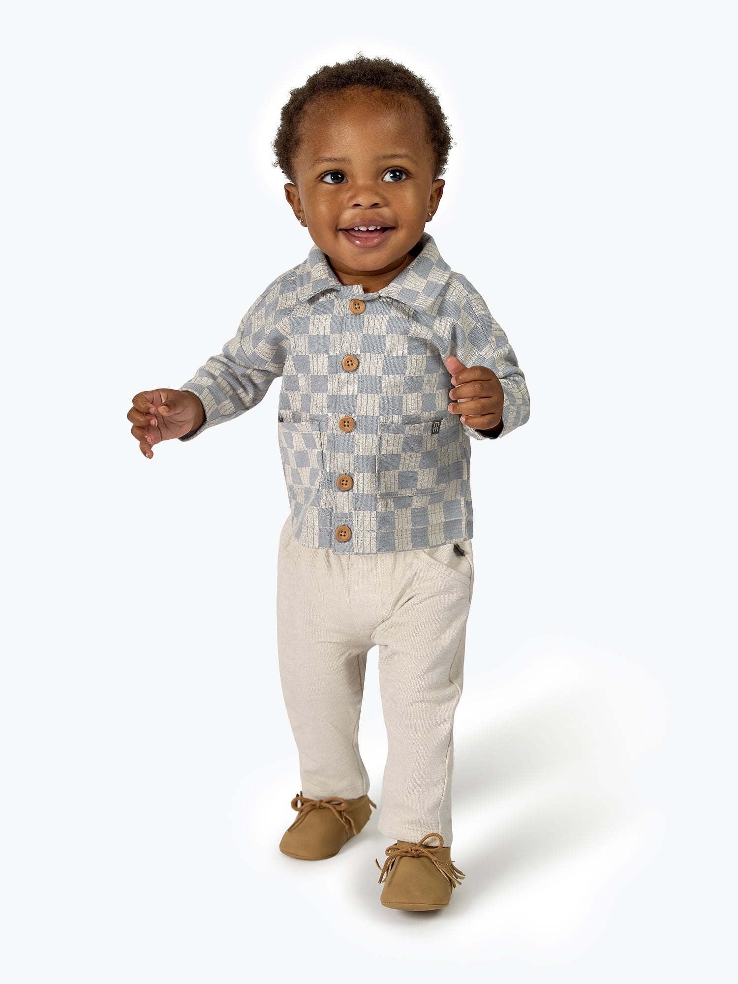 Modern Moments by Gerber Baby Boy Johnny Collar Top and Bottom Set, Sizes 0/3 Months - 24 Months