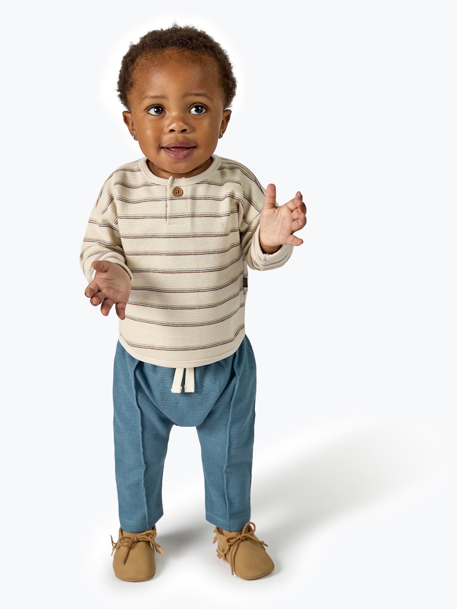 Modern Moments by Gerber Baby Boy Johnny Collar Top and Bottom Set, Sizes 0/3 Months - 24 Months
