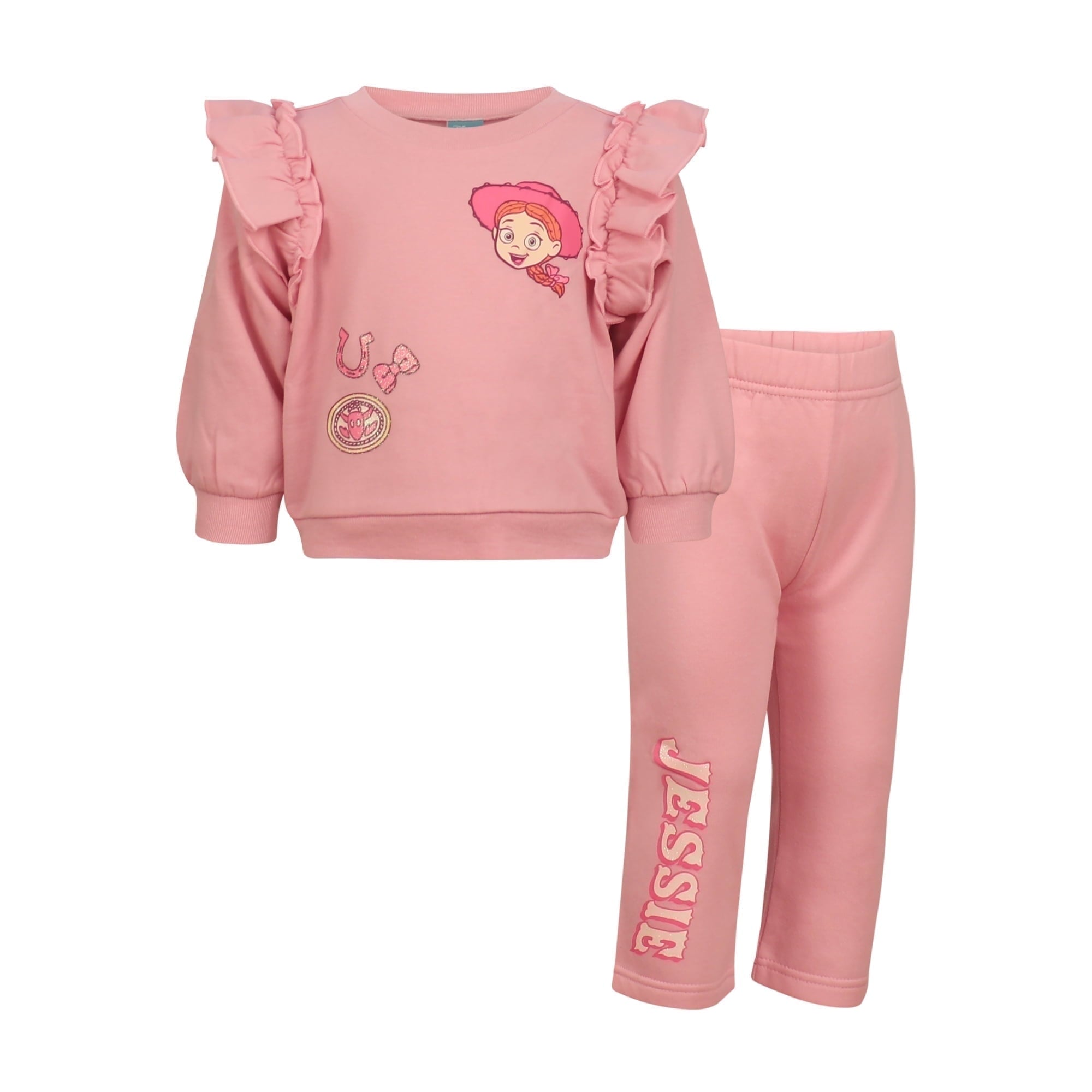 Disney Clothes Baby Girls Sweatshirt & Pants Set – Jessie, Winnie the Pooh, Marie, Lilo & Stitch, Minnie Mouse Outfit Set (12M–24M)