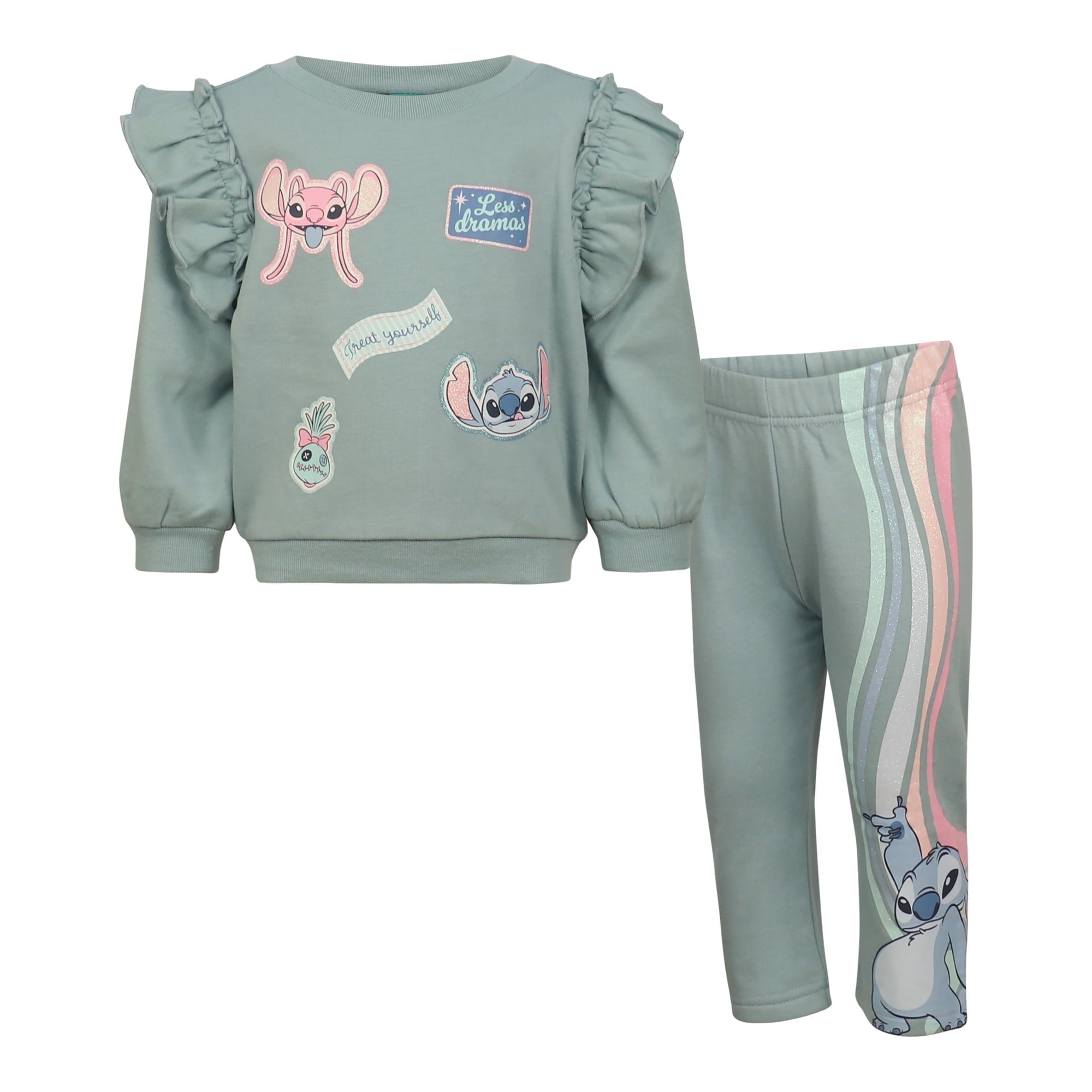 Disney Clothes Baby Girls Sweatshirt & Pants Set – Jessie, Winnie the Pooh, Marie, Lilo & Stitch, Minnie Mouse Outfit Set (12M–24M)