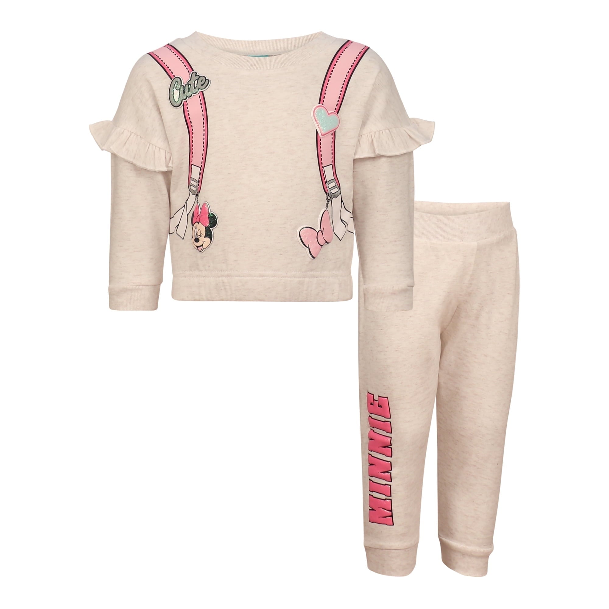 Disney Clothes Baby Girls Sweatshirt & Pants Set – Jessie, Winnie the Pooh, Marie, Lilo & Stitch, Minnie Mouse Outfit Set (12M–24M)
