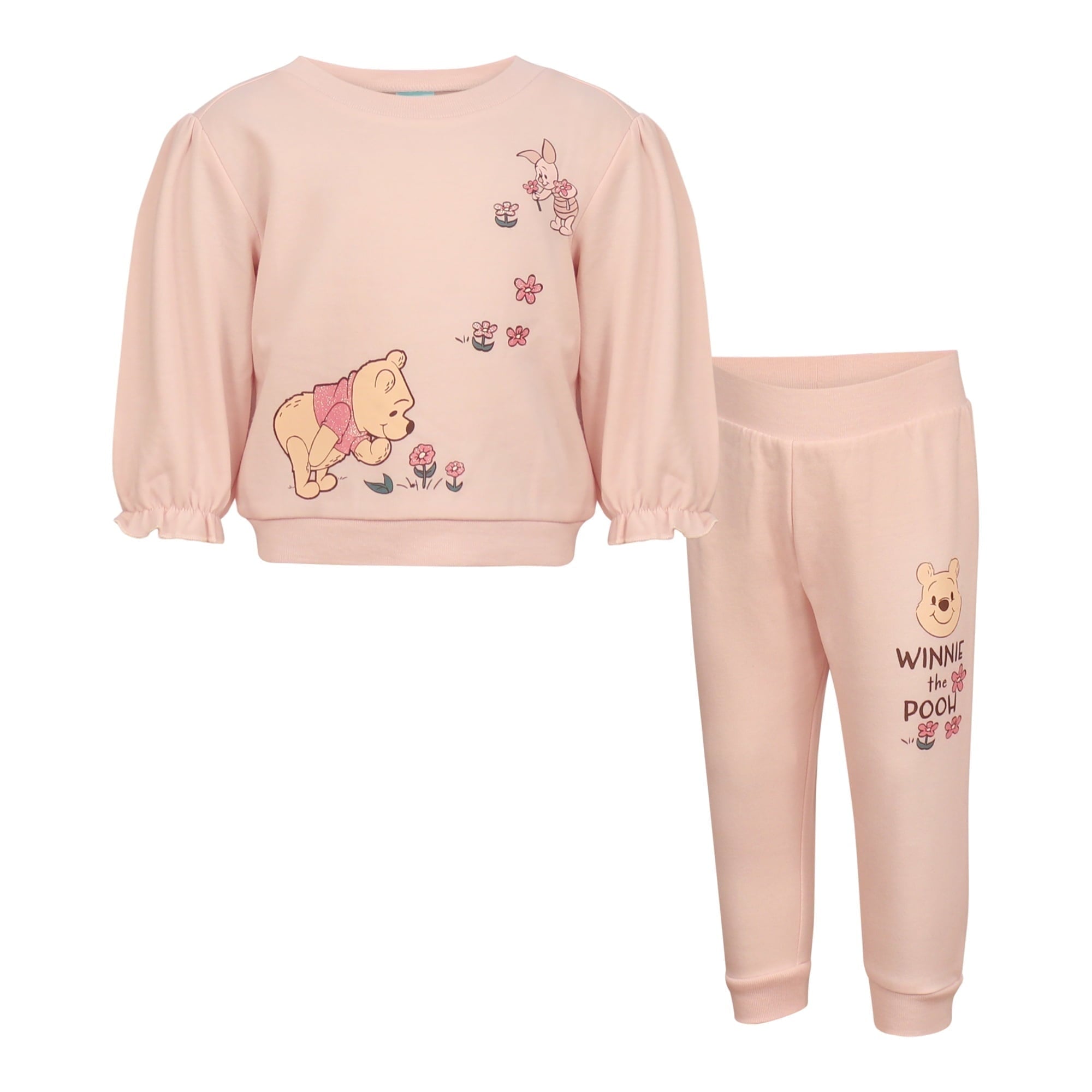 Disney Clothes Baby Girls Sweatshirt & Pants Set – Jessie, Winnie the Pooh, Marie, Lilo & Stitch, Minnie Mouse Outfit Set (12M–24M)