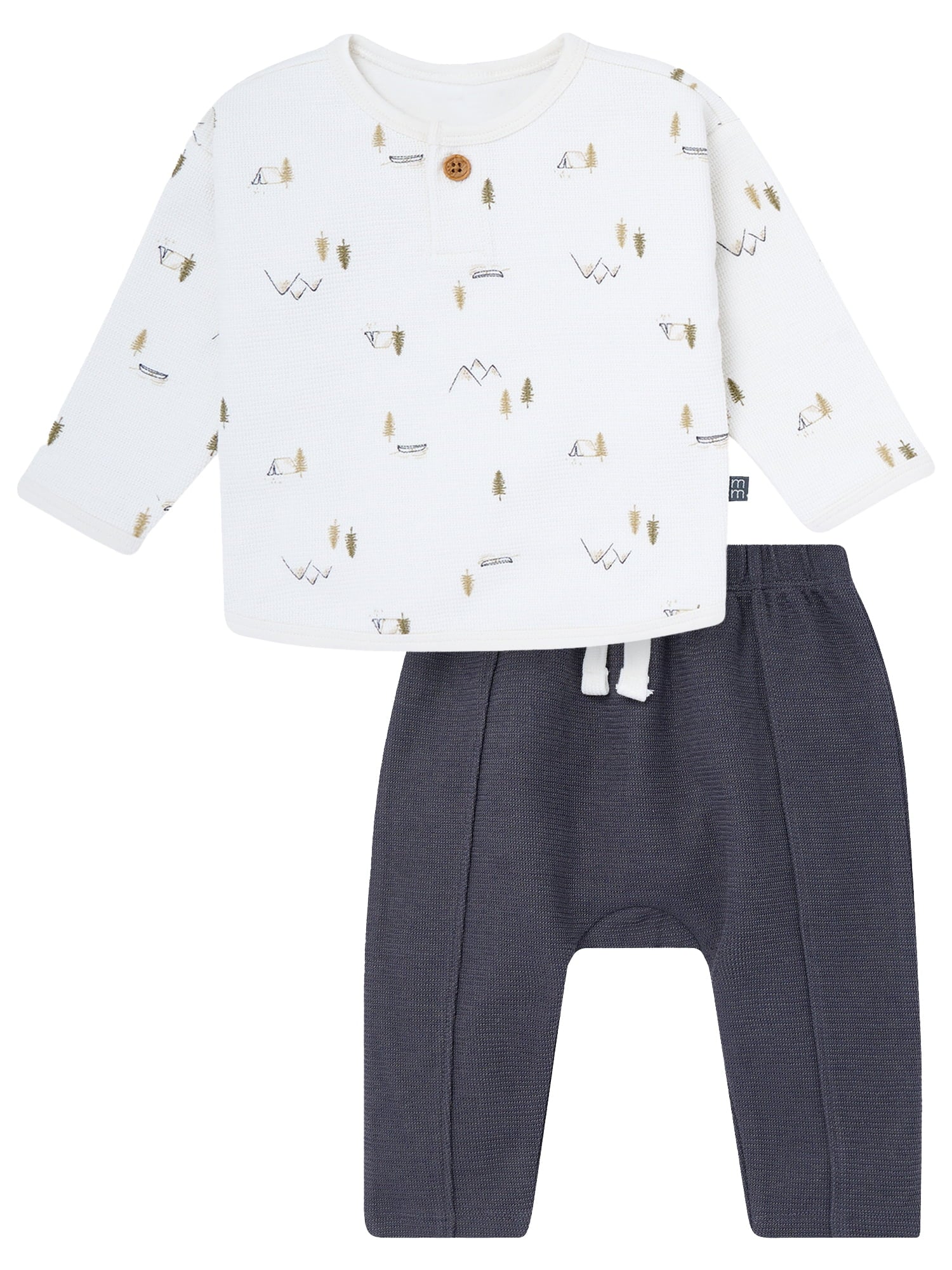 Modern Moments by Gerber Baby Boy Johnny Collar Top and Bottom Set, Sizes 0/3 Months - 24 Months