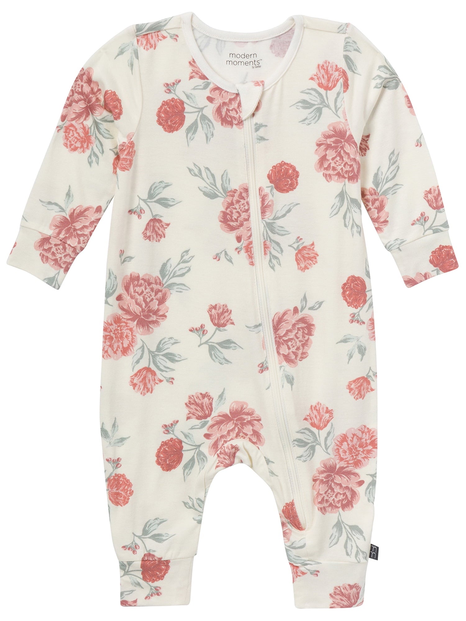 Modern Moments by Gerber Baby Neutral Super Soft Viscose Long Sleeve Coverall, Sizes Newborn - 12 Months