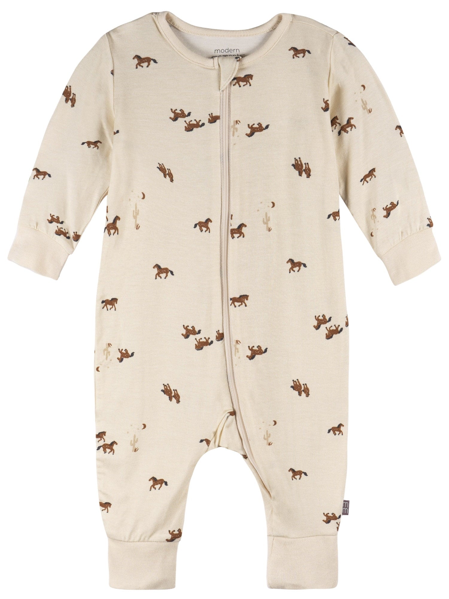 Modern Moments by Gerber Baby Neutral Super Soft Viscose Long Sleeve Coverall, Sizes Newborn - 12 Months