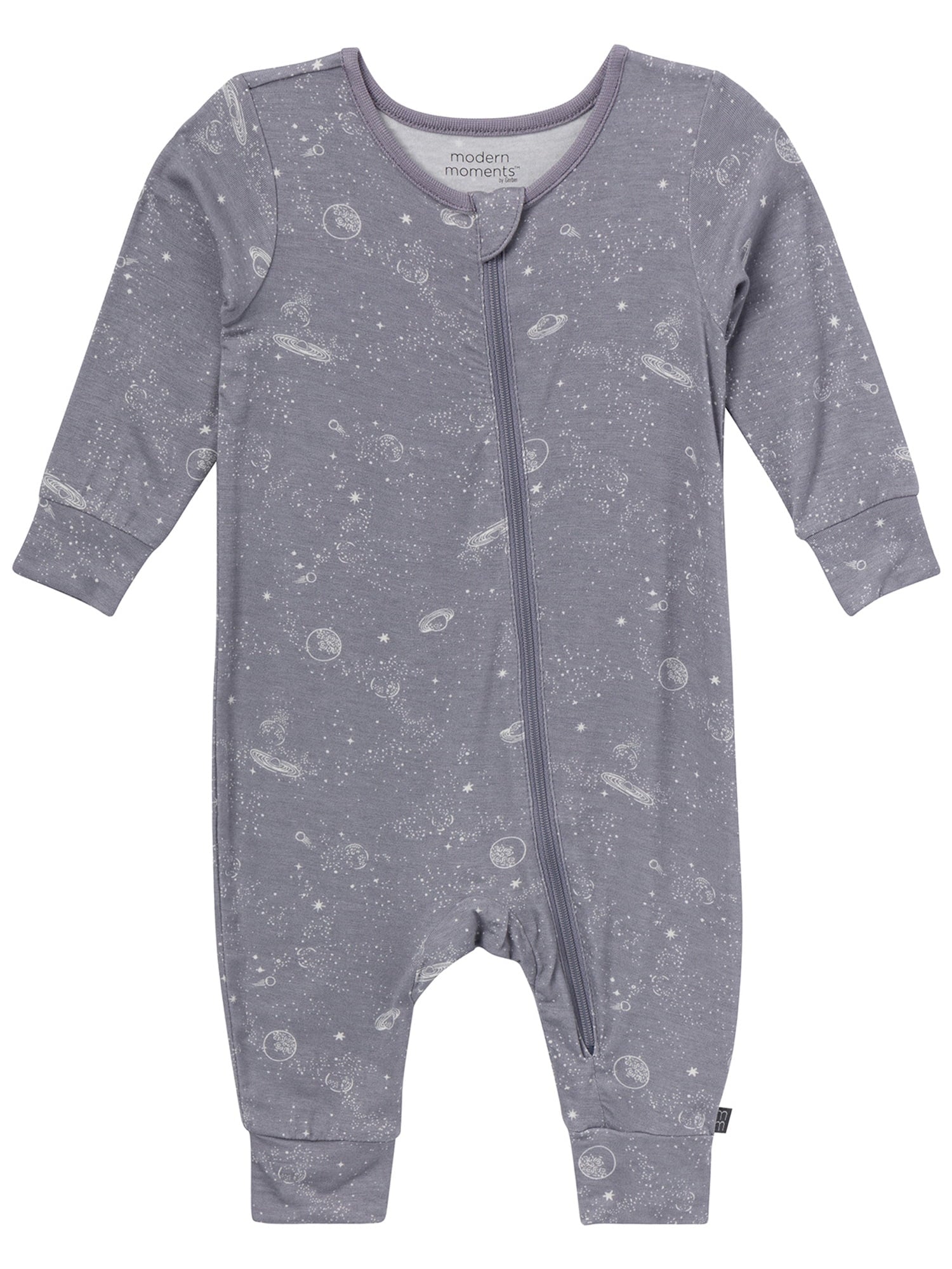 Modern Moments by Gerber Baby Neutral Super Soft Viscose Long Sleeve Coverall, Sizes Newborn - 12 Months