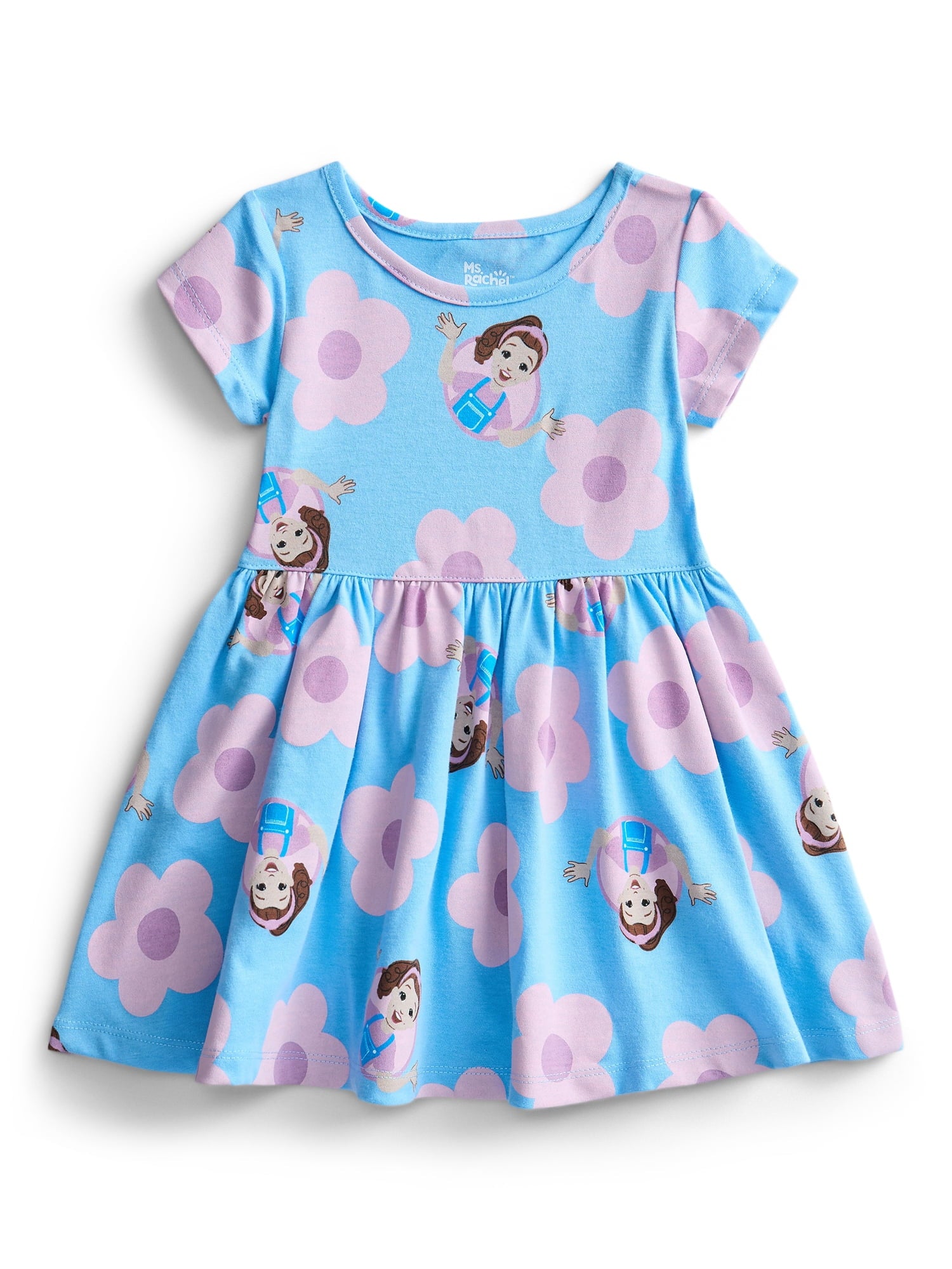 Minnie Mouse Toddler Girls Allover Print Dress with Short Sleeves, Sizes 12M-5T