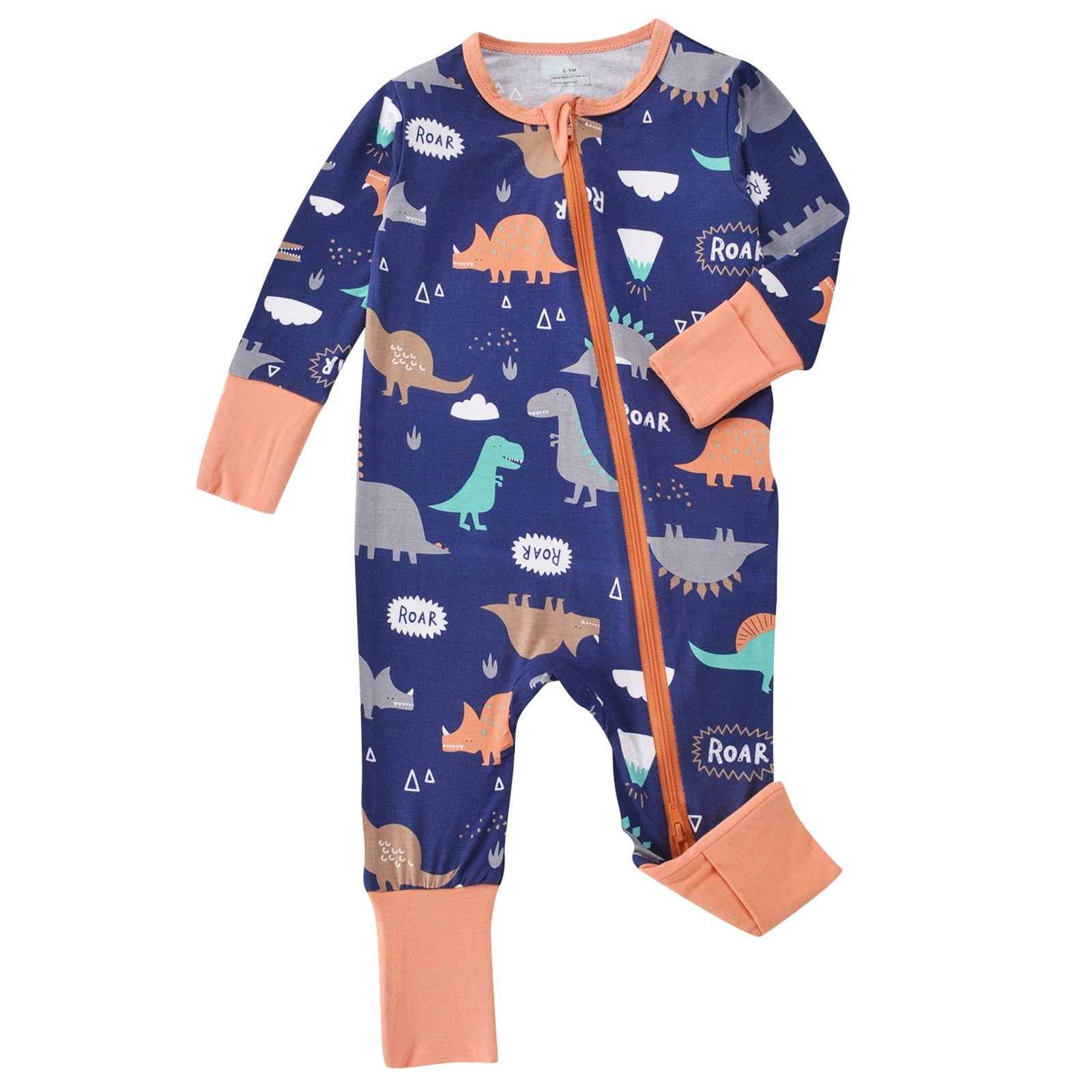 Utlike Baby Boys Bodysuits Long Sleeve Zip Up Romper Soft Comfortable Pajamas For Everyday Wear Comfort Fit Infant Onesies Daily Wear Size 12-18M