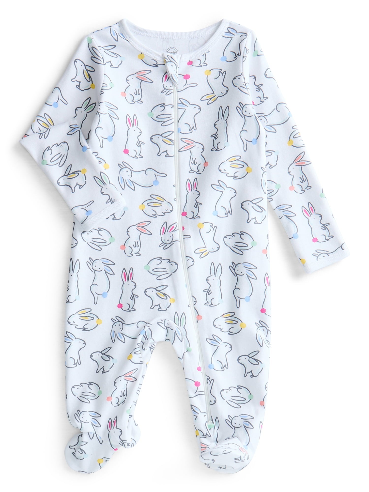 Wonder Nation Baby Gender Neutral Zip Front Footed Sleep N Play Pajamas, 2-Pack, Sizes Preemie-6/9 Months