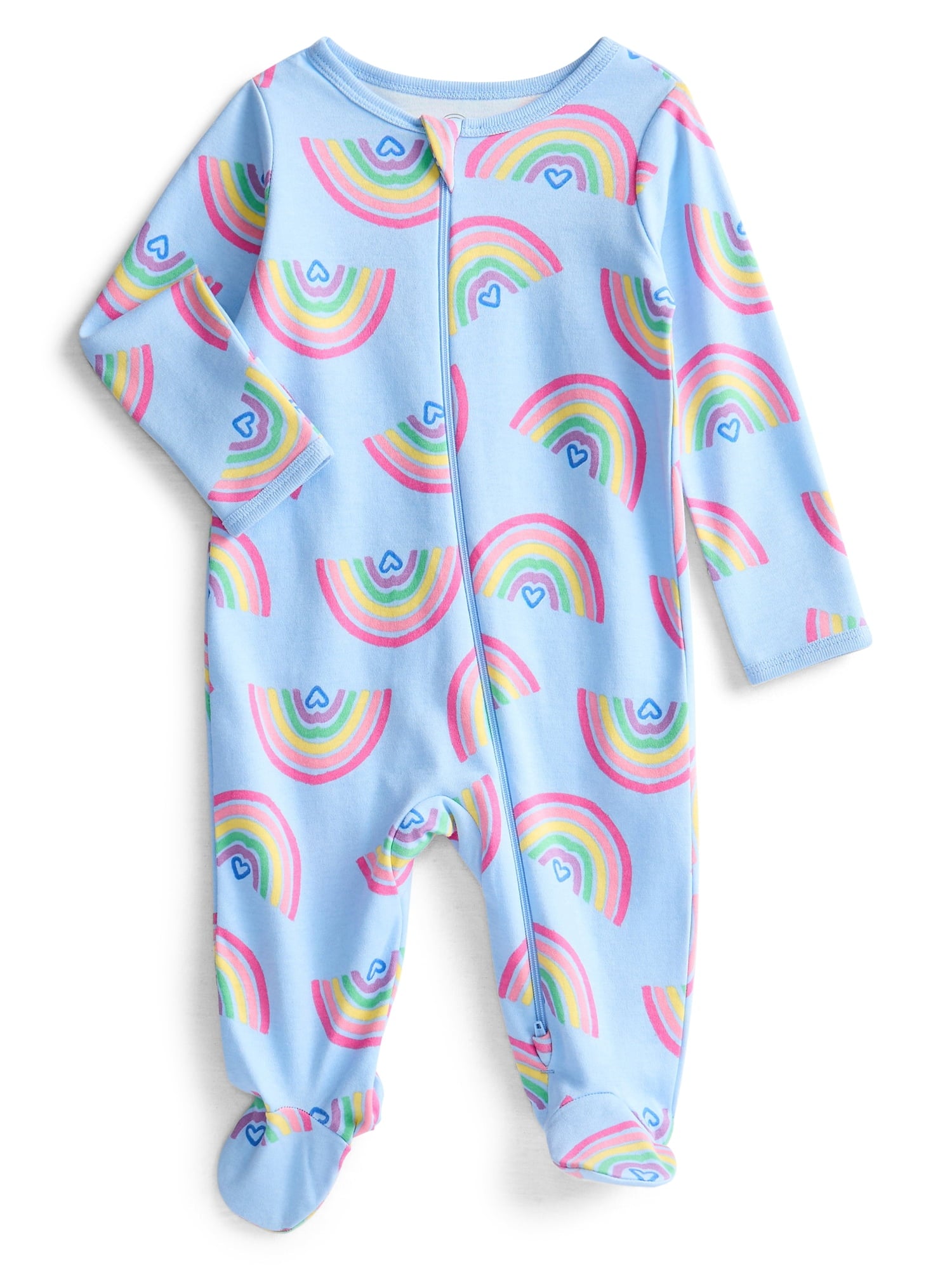 Wonder Nation Baby Gender Neutral Zip Front Footed Sleep N Play Pajamas, 2-Pack, Sizes Preemie-6/9 Months
