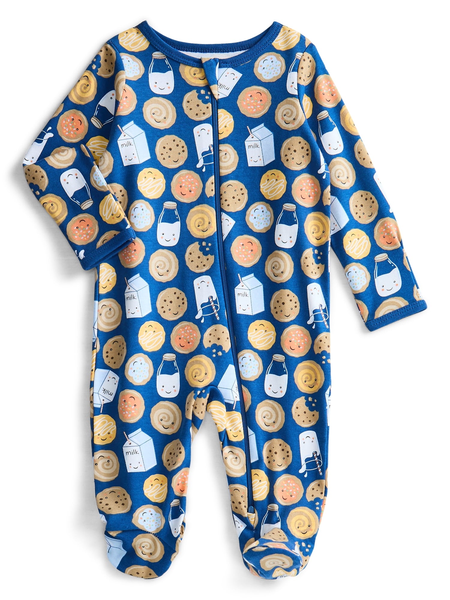 Wonder Nation Baby Gender Neutral Zip Front Footed Sleep N Play Pajamas, 2-Pack, Sizes Preemie-6/9 Months