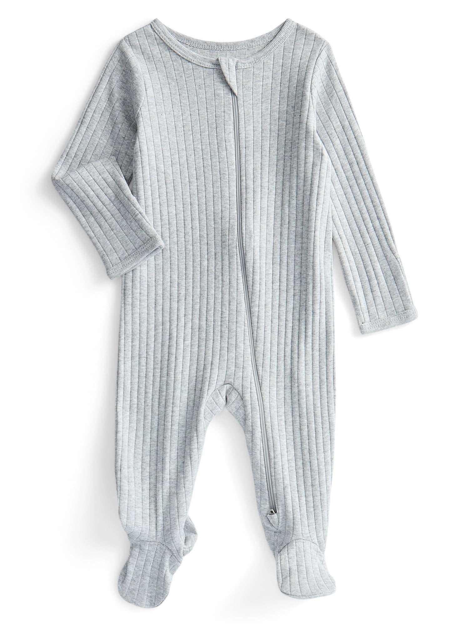 Wonder Nation Baby Gender Neutral Zip Front Footed Sleep N Play Pajamas, 2-Pack, Sizes Preemie-6/9 Months