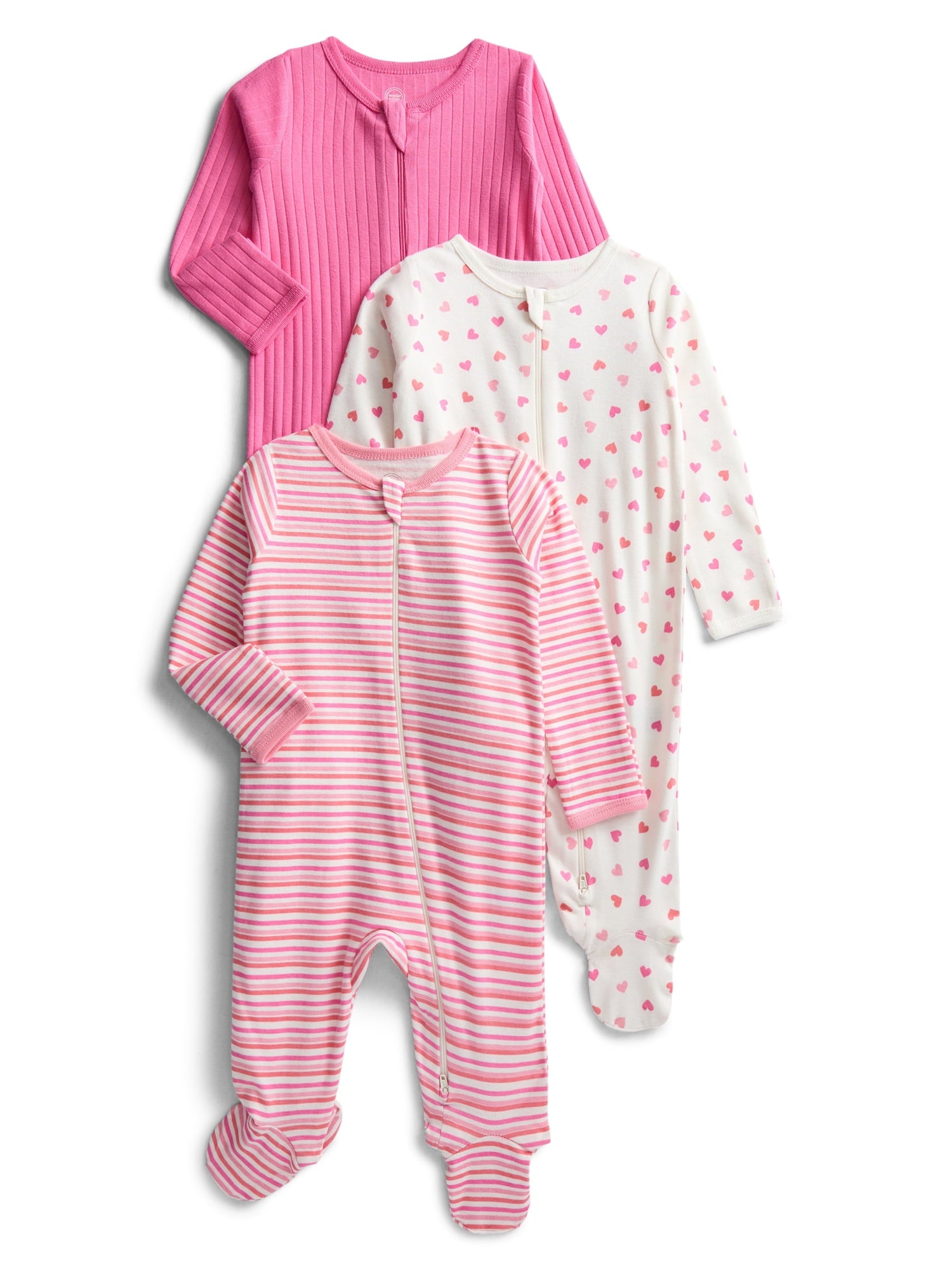 Wonder Nation Baby Gender Neutral Zip Front Footed Sleep N Play Pajamas, 2-Pack, Sizes Preemie-6/9 Months