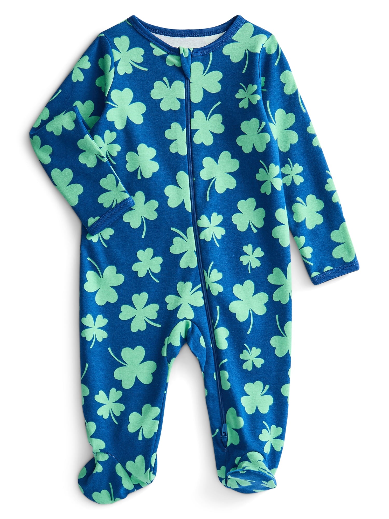 Wonder Nation Baby Gender Neutral Zip Front Footed Sleep N Play Pajamas, 2-Pack, Sizes Preemie-6/9 Months