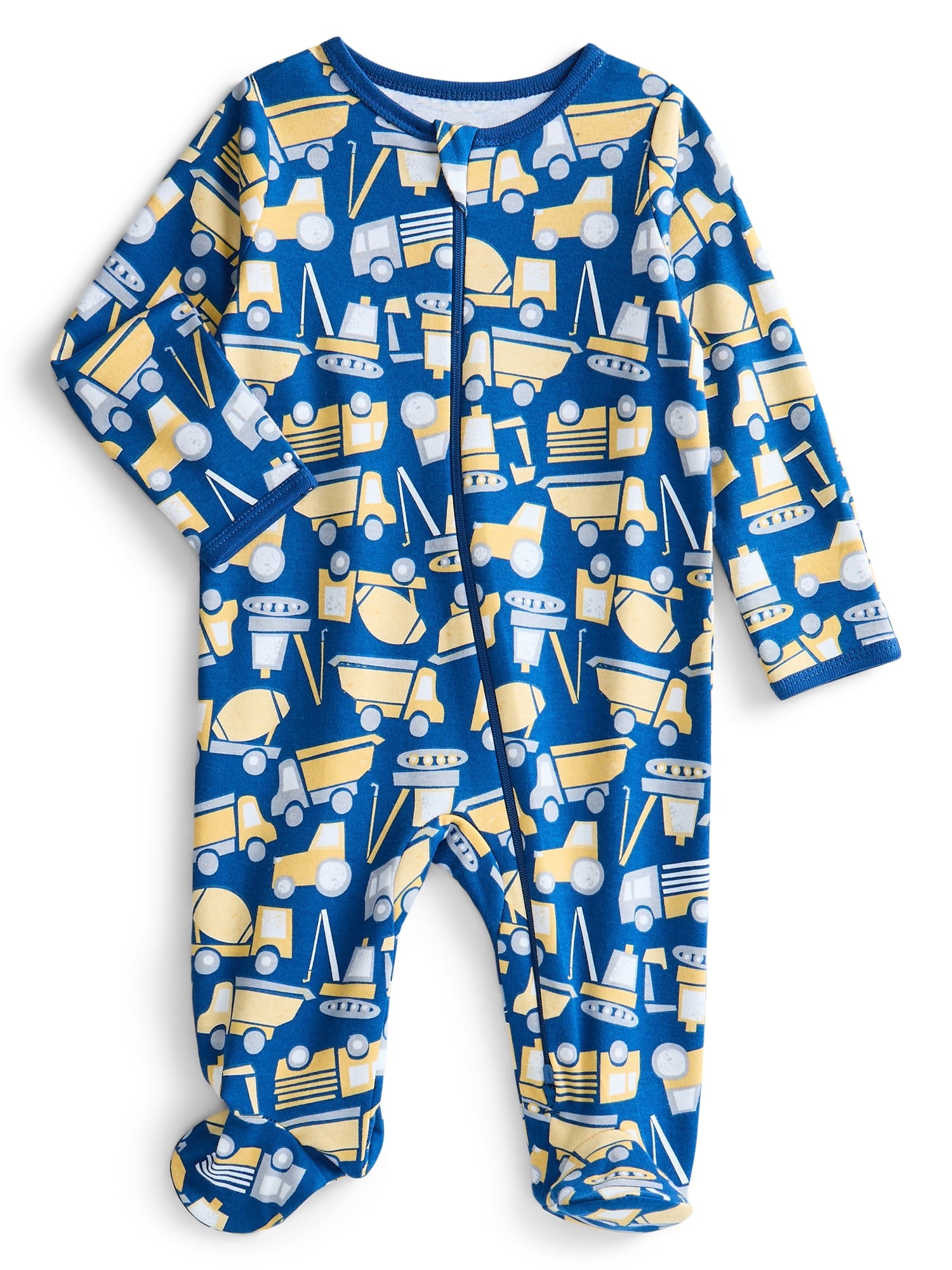 Wonder Nation Baby Gender Neutral Zip Front Footed Sleep N Play Pajamas, 2-Pack, Sizes Preemie-6/9 Months