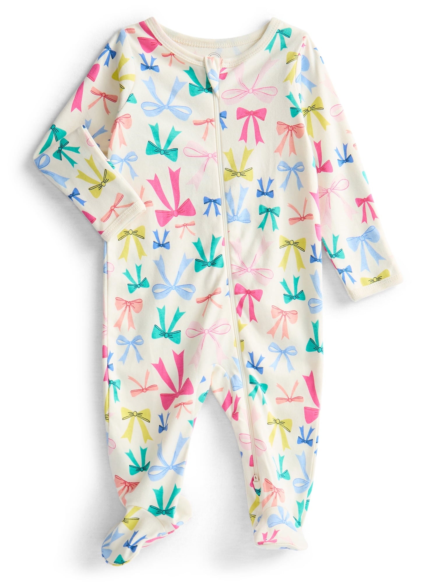 Wonder Nation Baby Gender Neutral Zip Front Footed Sleep N Play Pajamas, 2-Pack, Sizes Preemie-6/9 Months