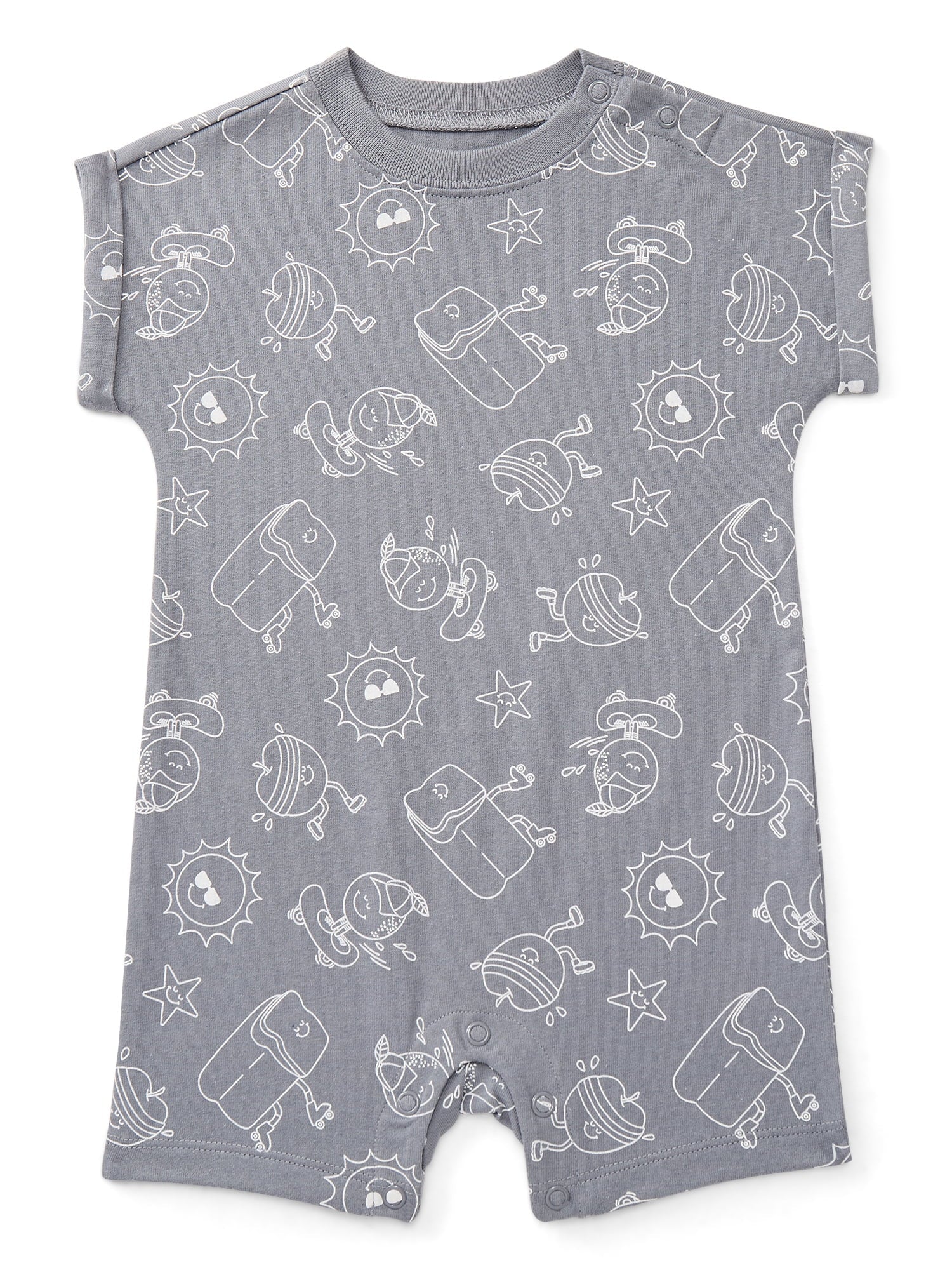 Wonder Nation Baby Boys Printed Jersey Romper, Sizes 0M-24M