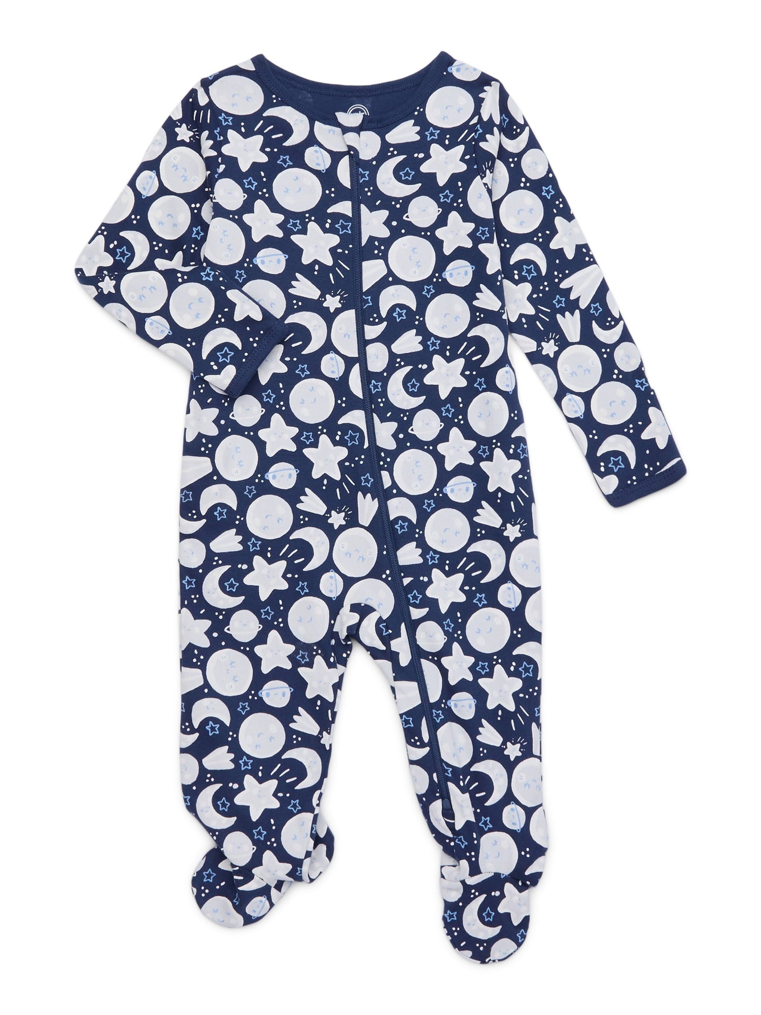 Wonder Nation Baby Gender Neutral Zip Front Footed Sleep N Play Pajamas, 2-Pack, Sizes Preemie-6/9 Months