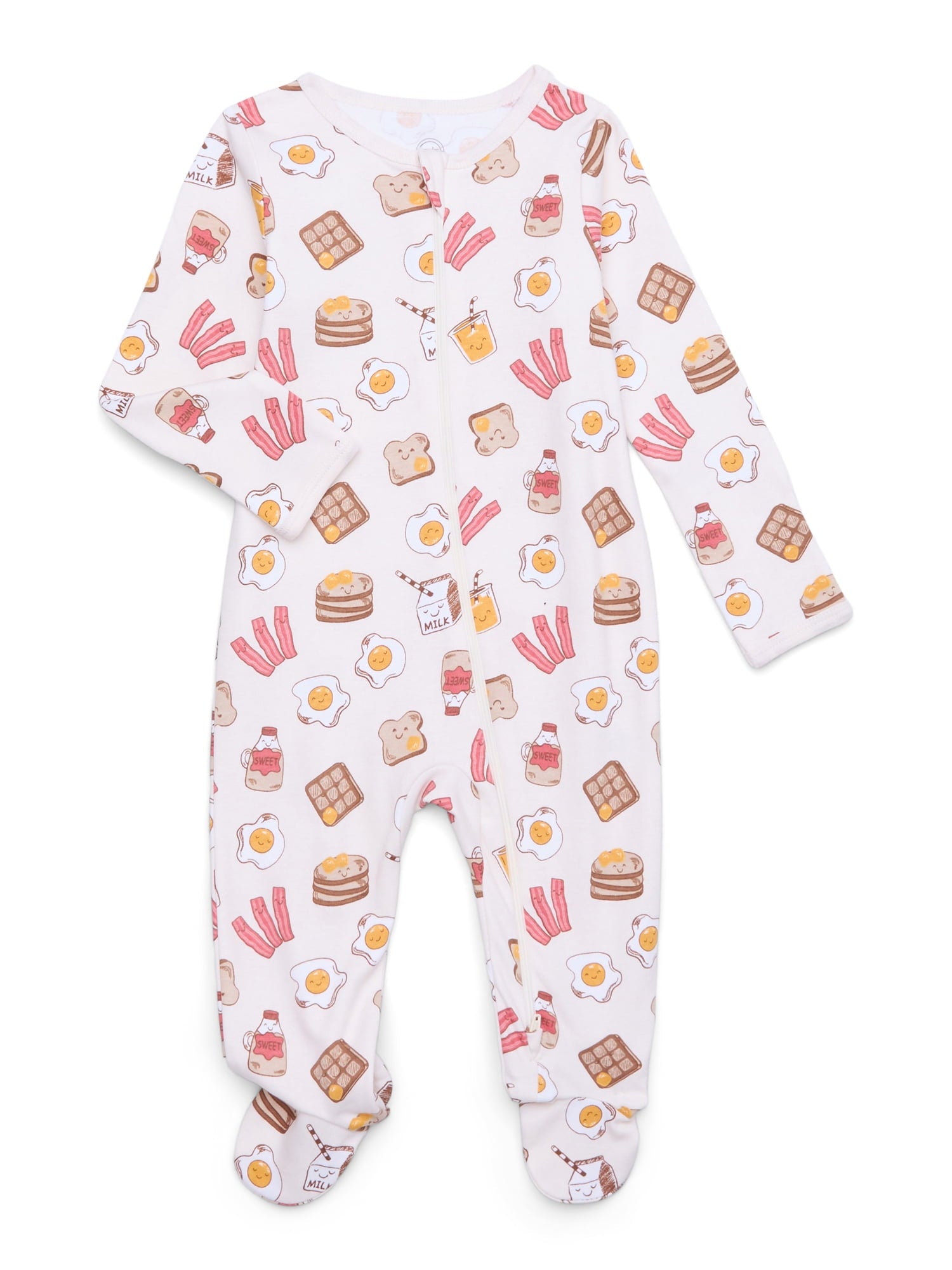 Wonder Nation Baby Gender Neutral Zip Front Footed Sleep N Play Pajamas, 2-Pack, Sizes Preemie-6/9 Months