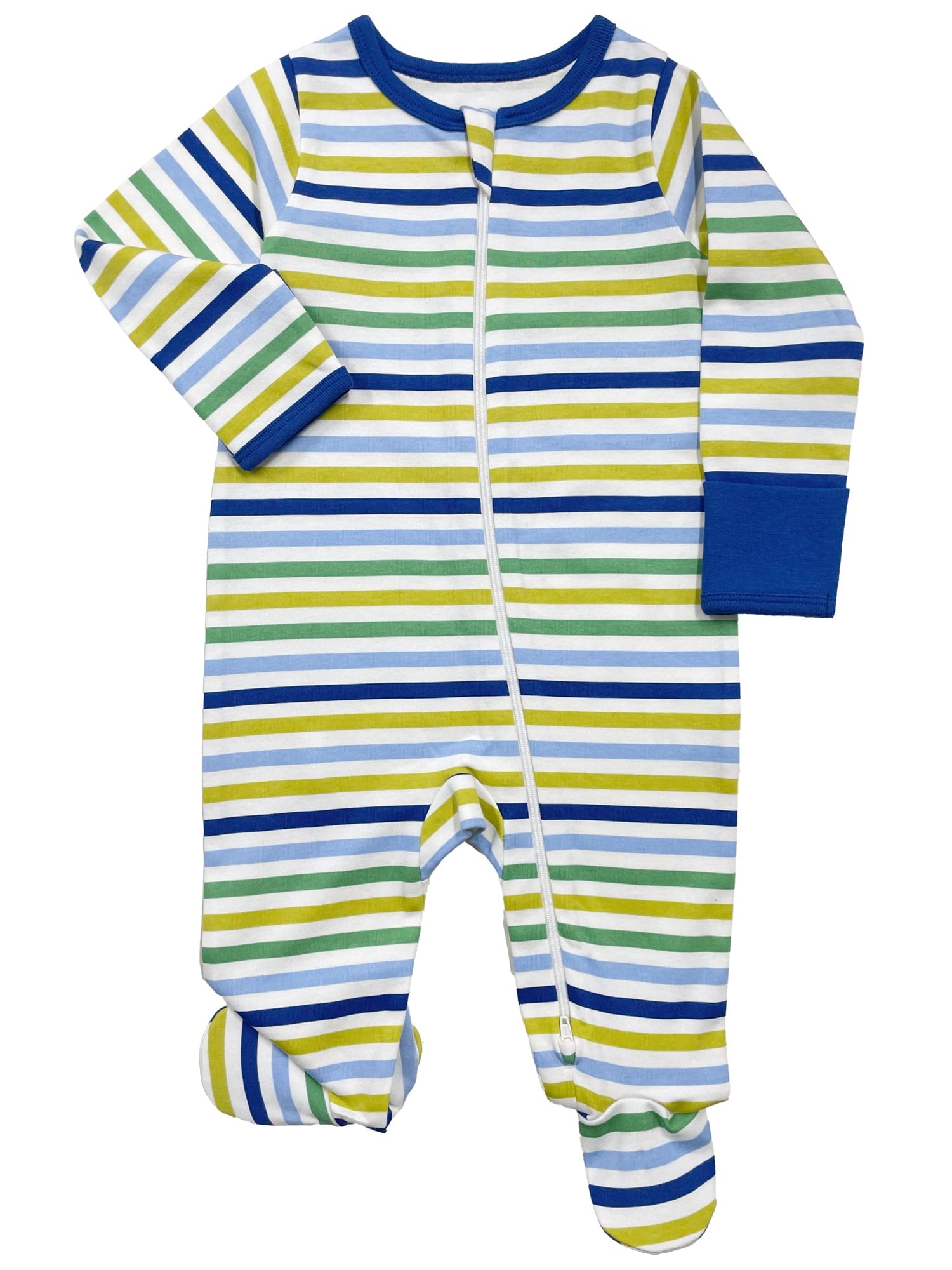 Wonder Nation Baby Gender Neutral Zip Front Footed Sleep N Play Pajamas, 2-Pack, Sizes Preemie-6/9 Months