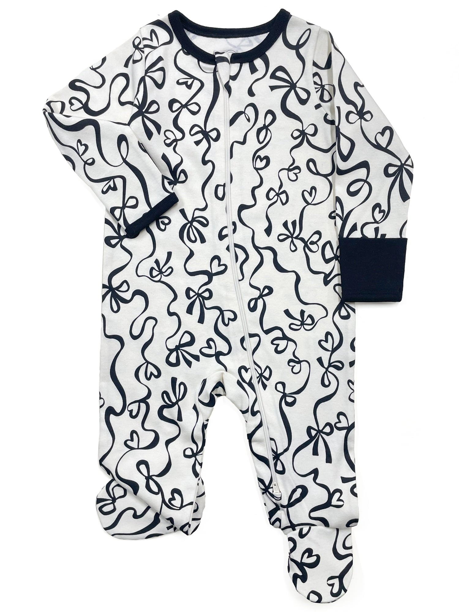 Wonder Nation Baby Gender Neutral Zip Front Footed Sleep N Play Pajamas, 2-Pack, Sizes Preemie-6/9 Months