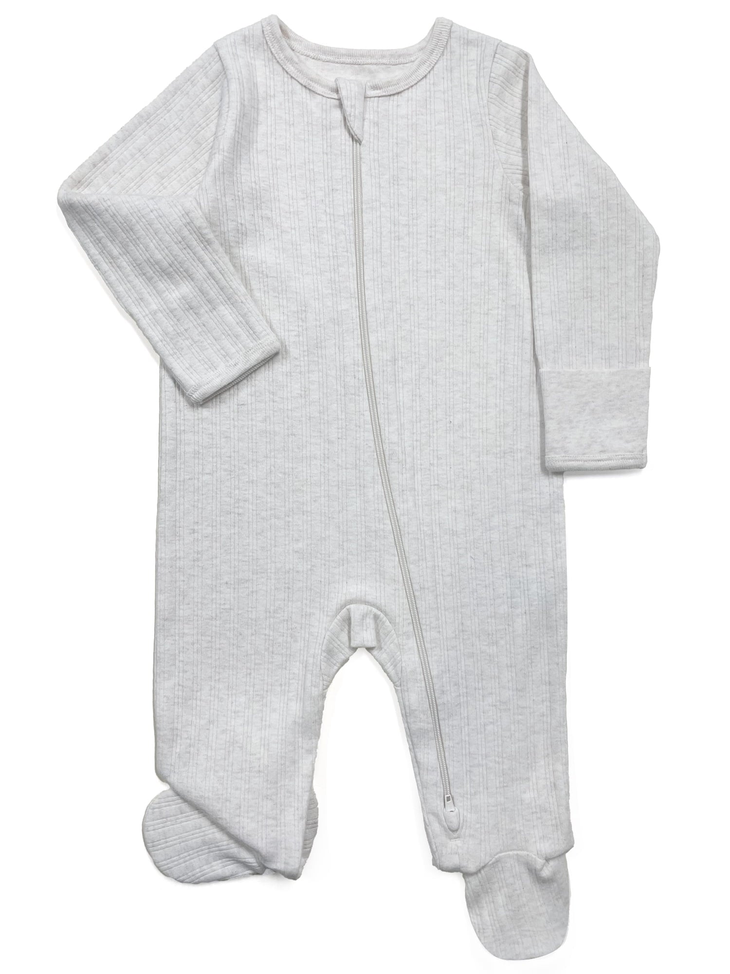 Wonder Nation Baby Gender Neutral Zip Front Footed Sleep N Play Pajamas, 2-Pack, Sizes Preemie-6/9 Months