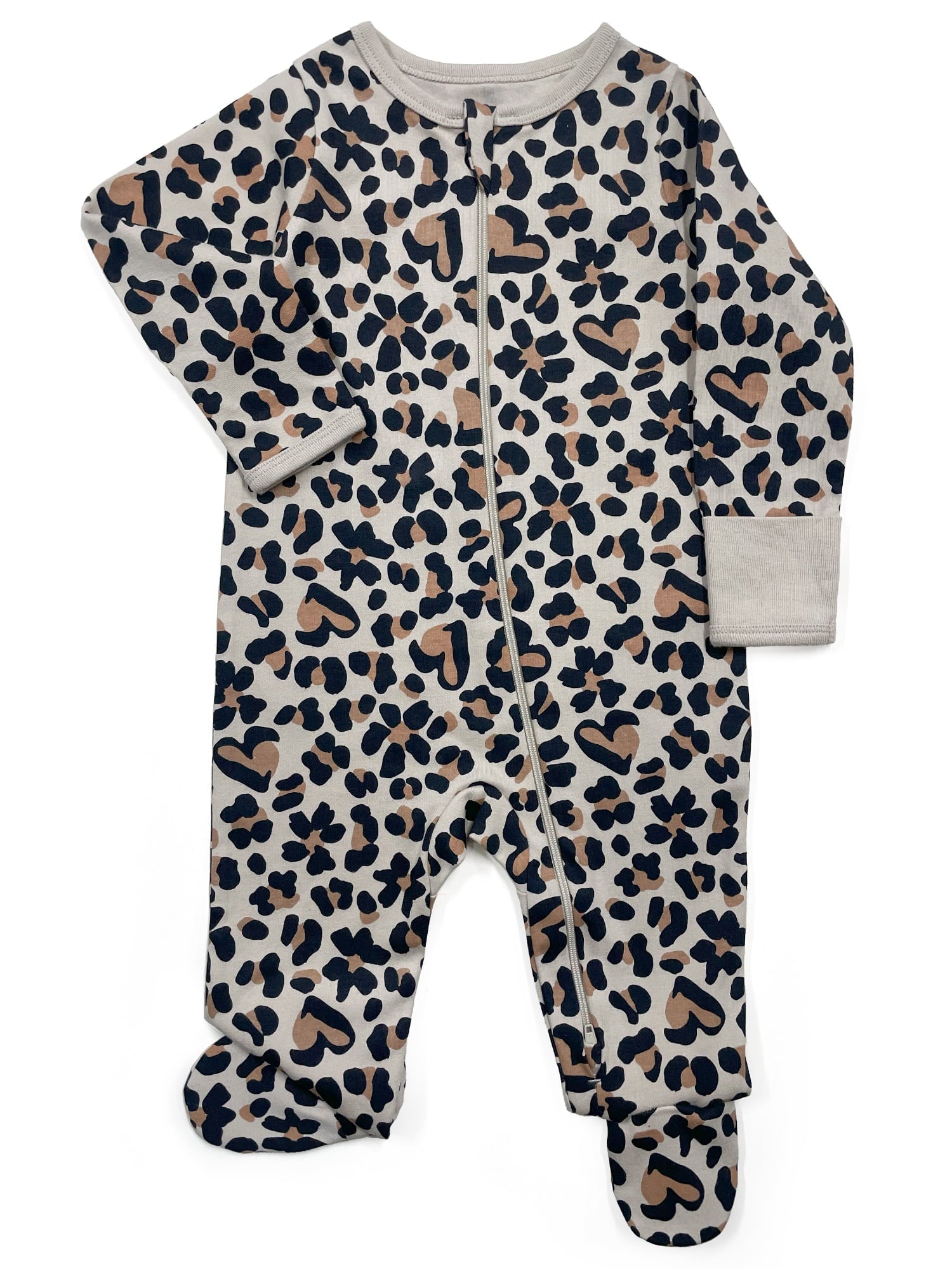 Wonder Nation Baby Gender Neutral Zip Front Footed Sleep N Play Pajamas, 2-Pack, Sizes Preemie-6/9 Months