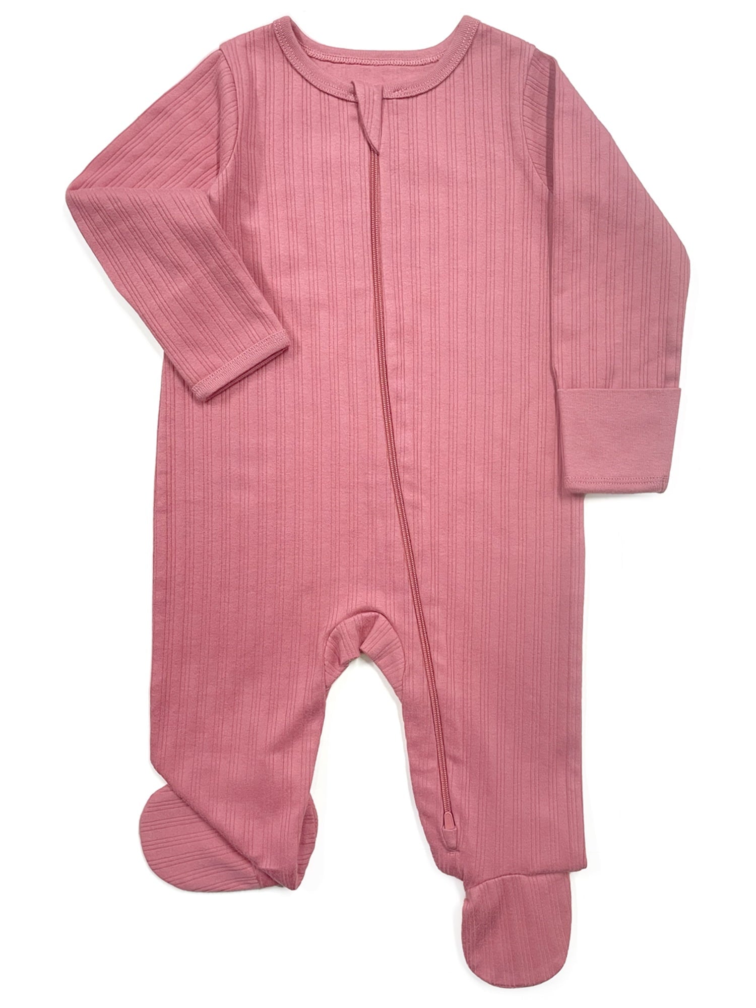 Wonder Nation Baby Gender Neutral Zip Front Footed Sleep N Play Pajamas, 2-Pack, Sizes Preemie-6/9 Months