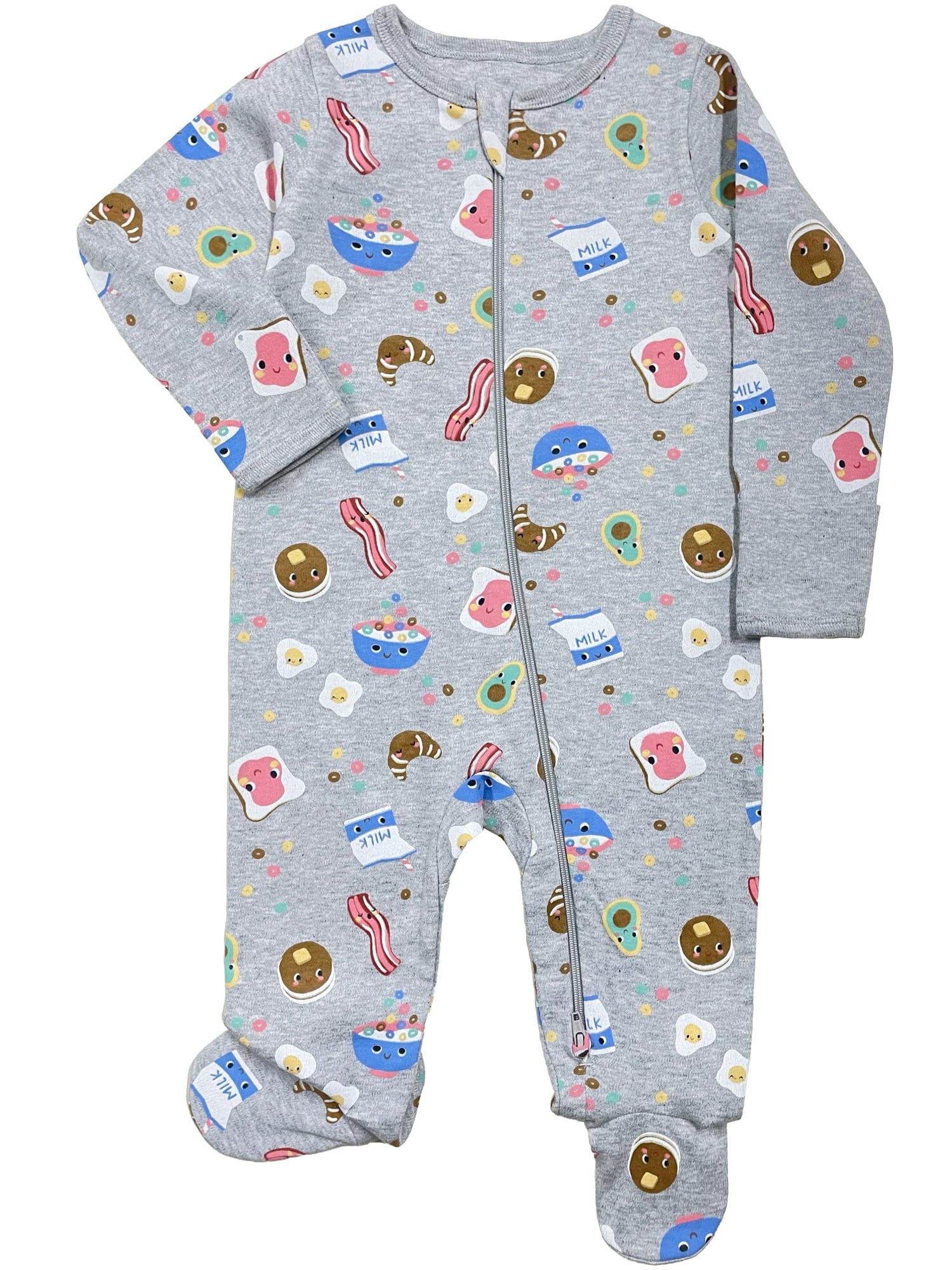 Wonder Nation Baby Gender Neutral Zip Front Footed Sleep N Play Pajamas, 2-Pack, Sizes Preemie-6/9 Months