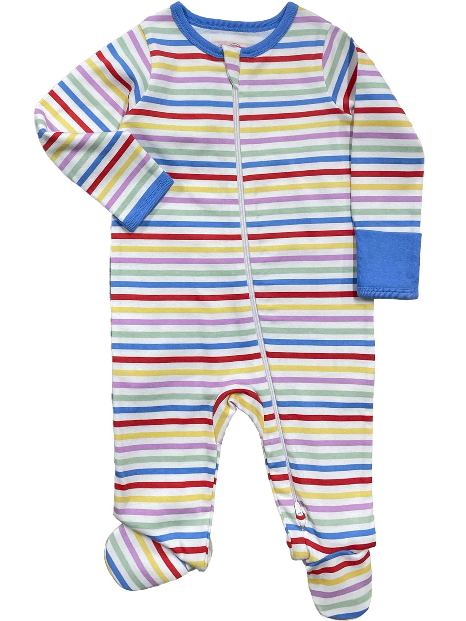 Wonder Nation Baby Gender Neutral Zip Front Footed Sleep N Play Pajamas, 2-Pack, Sizes Preemie-6/9 Months