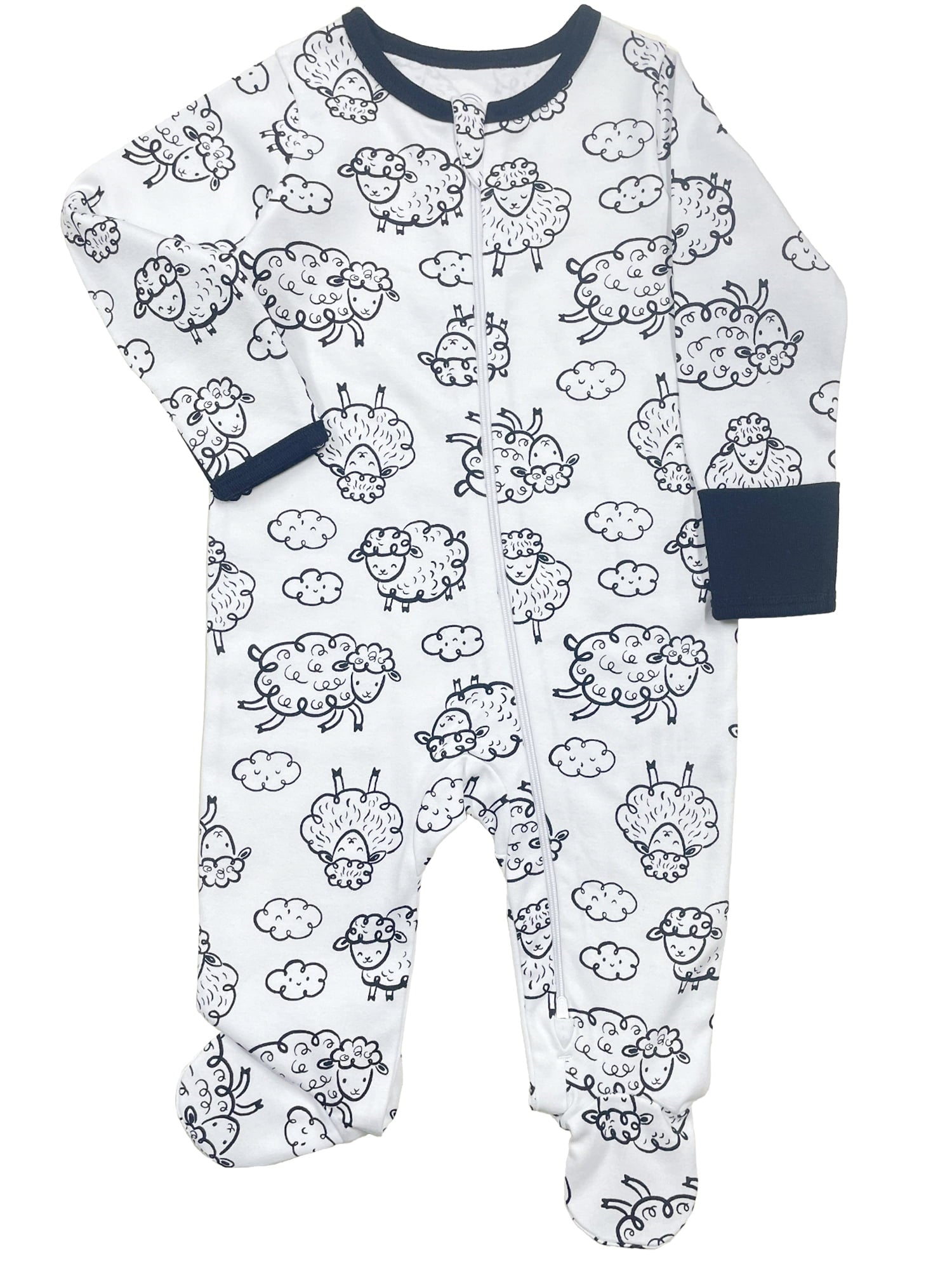 Wonder Nation Baby Gender Neutral Zip Front Footed Sleep N Play Pajamas, 2-Pack, Sizes Preemie-6/9 Months