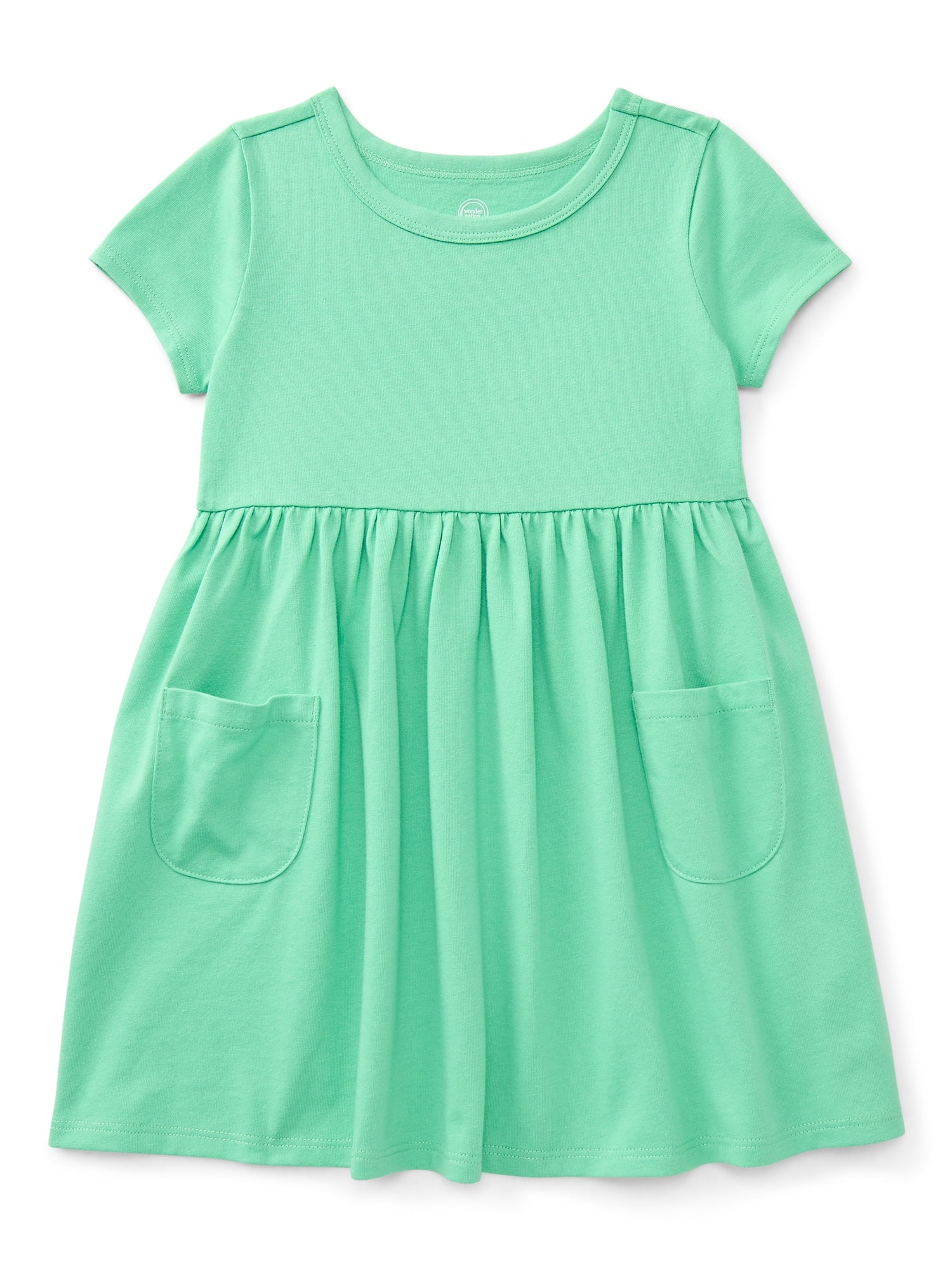 Wonder Nation Baby and Toddler Girls Play Dress with Short Sleeves, Sizes 0/3M-5T