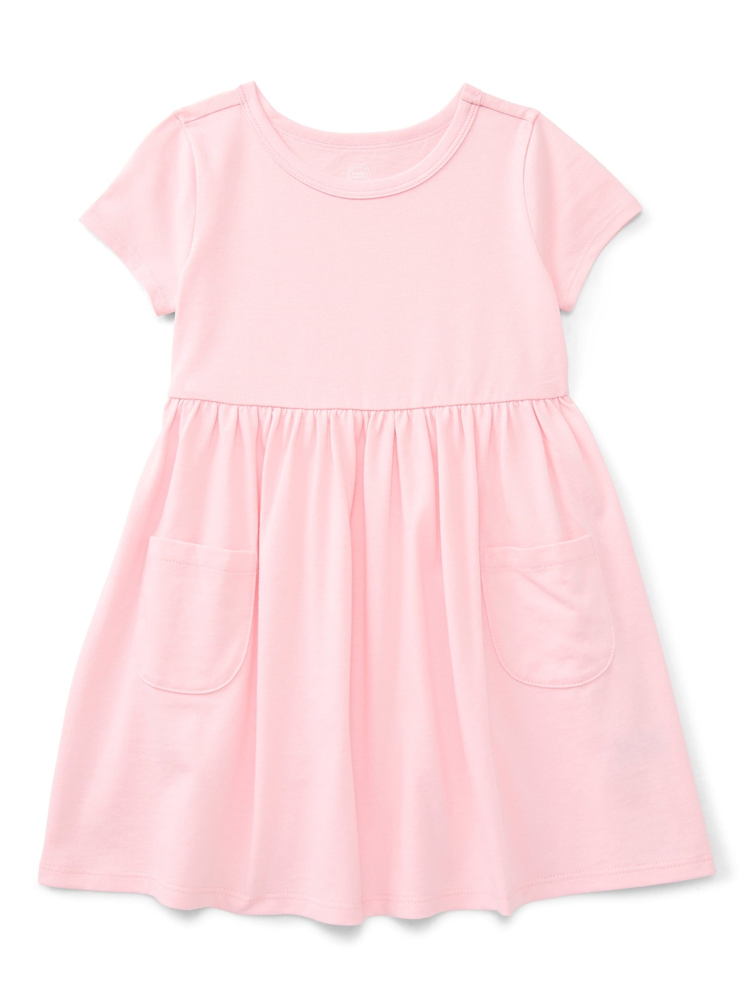Wonder Nation Baby and Toddler Girls Play Dress with Short Sleeves, Sizes 0/3M-5T