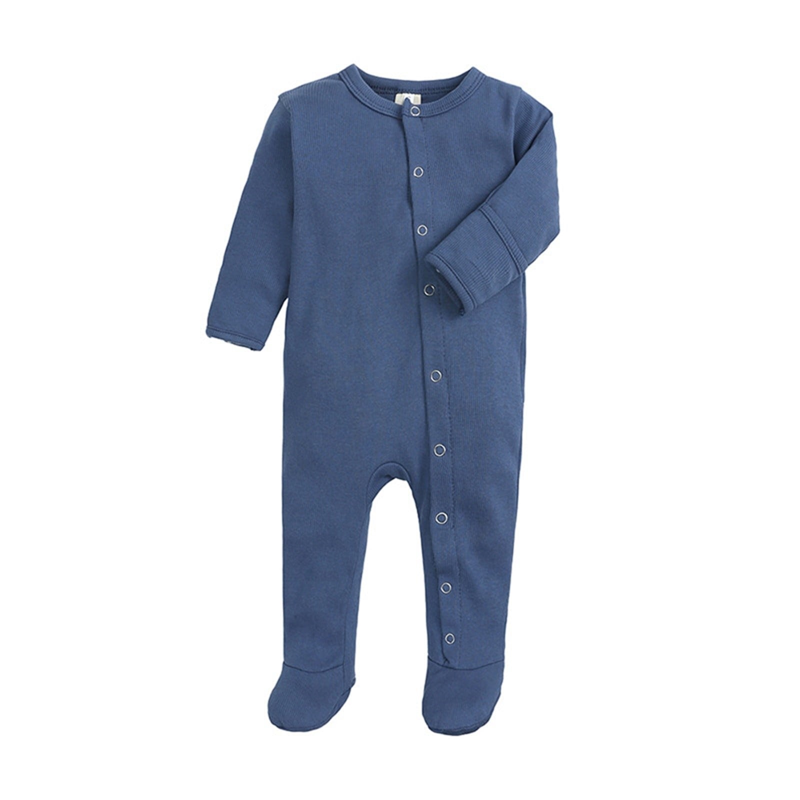 THDHVS Newborn Sleepers,Baby Boy Clothes,Unisex Newborn Long Sleeve Snug Fits Footed Sleeper Pajamas Blue 0-3 Months